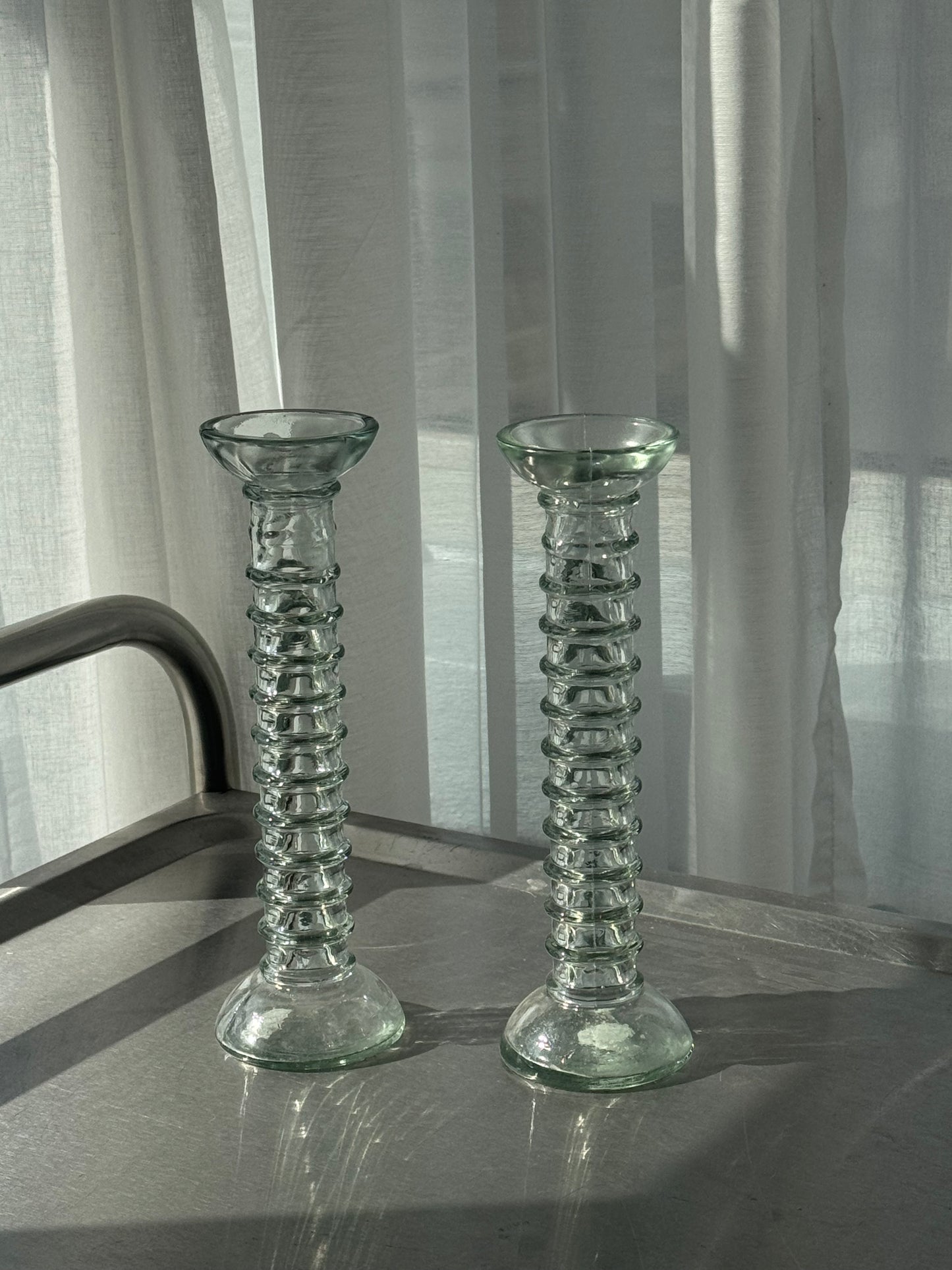Glass candleholders