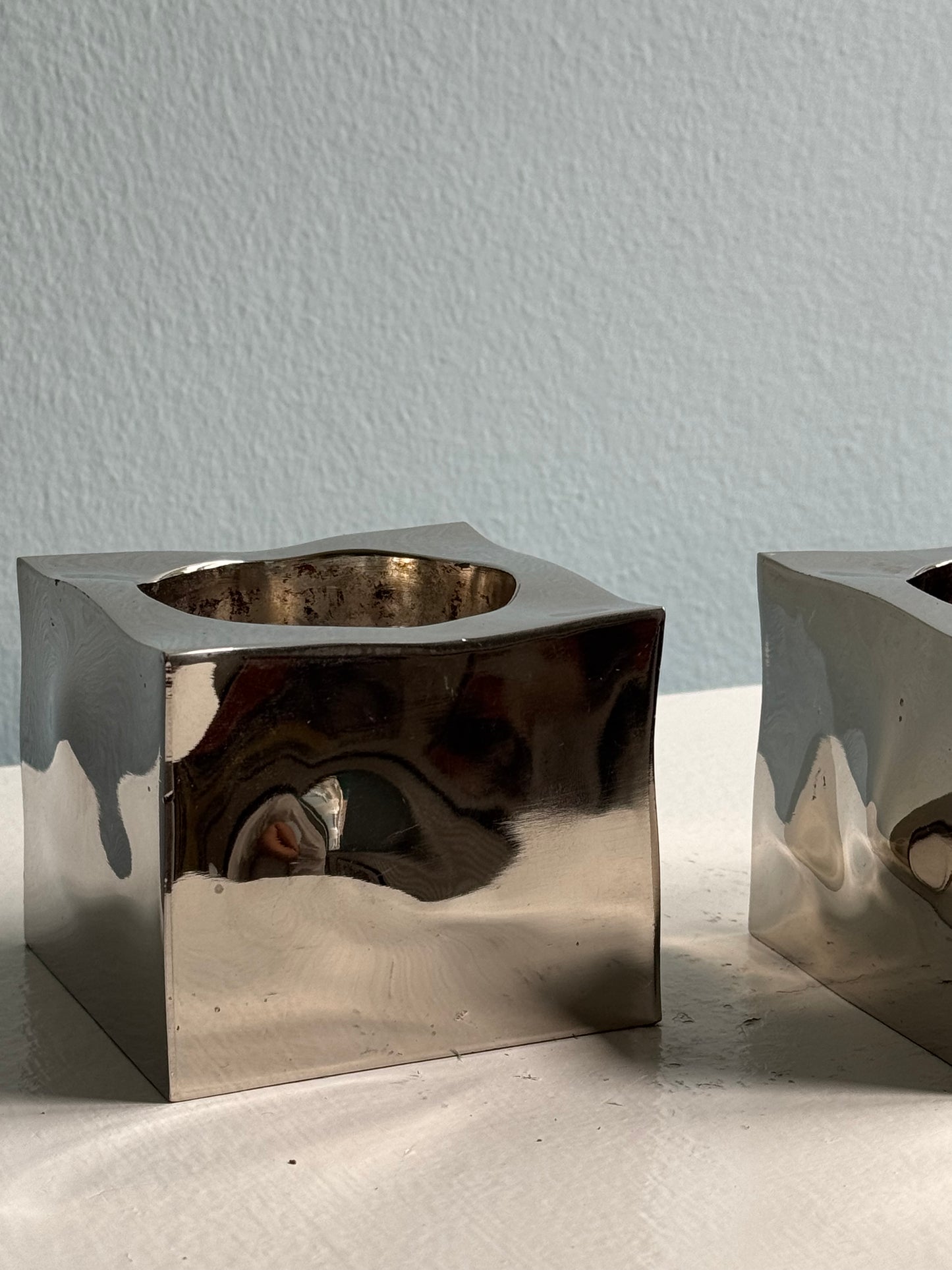 Silver plated candleholders