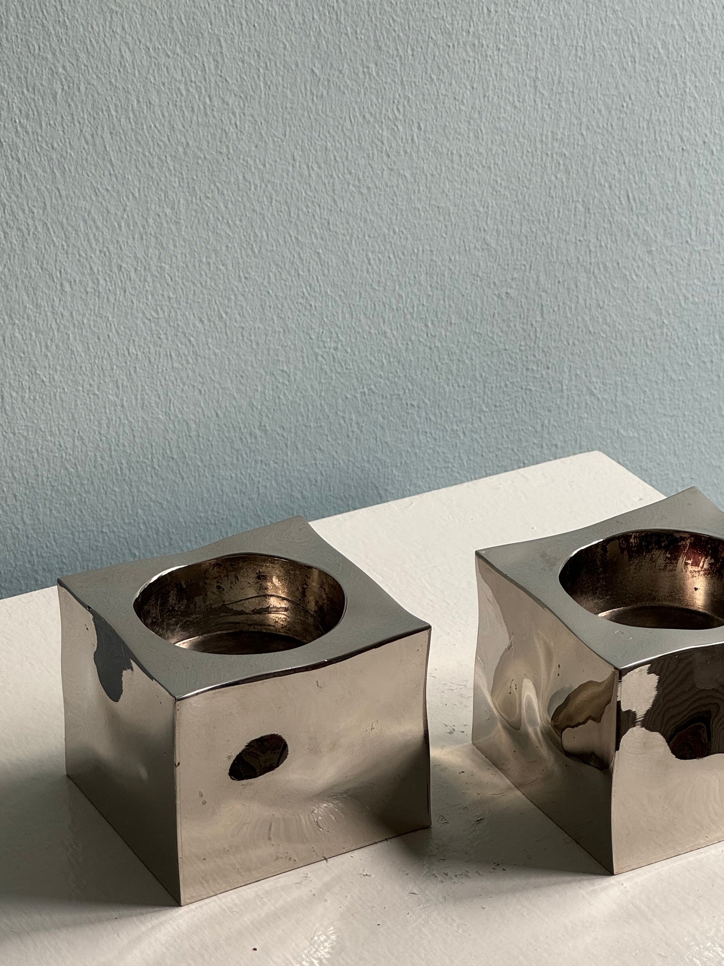 Silver plated candleholders