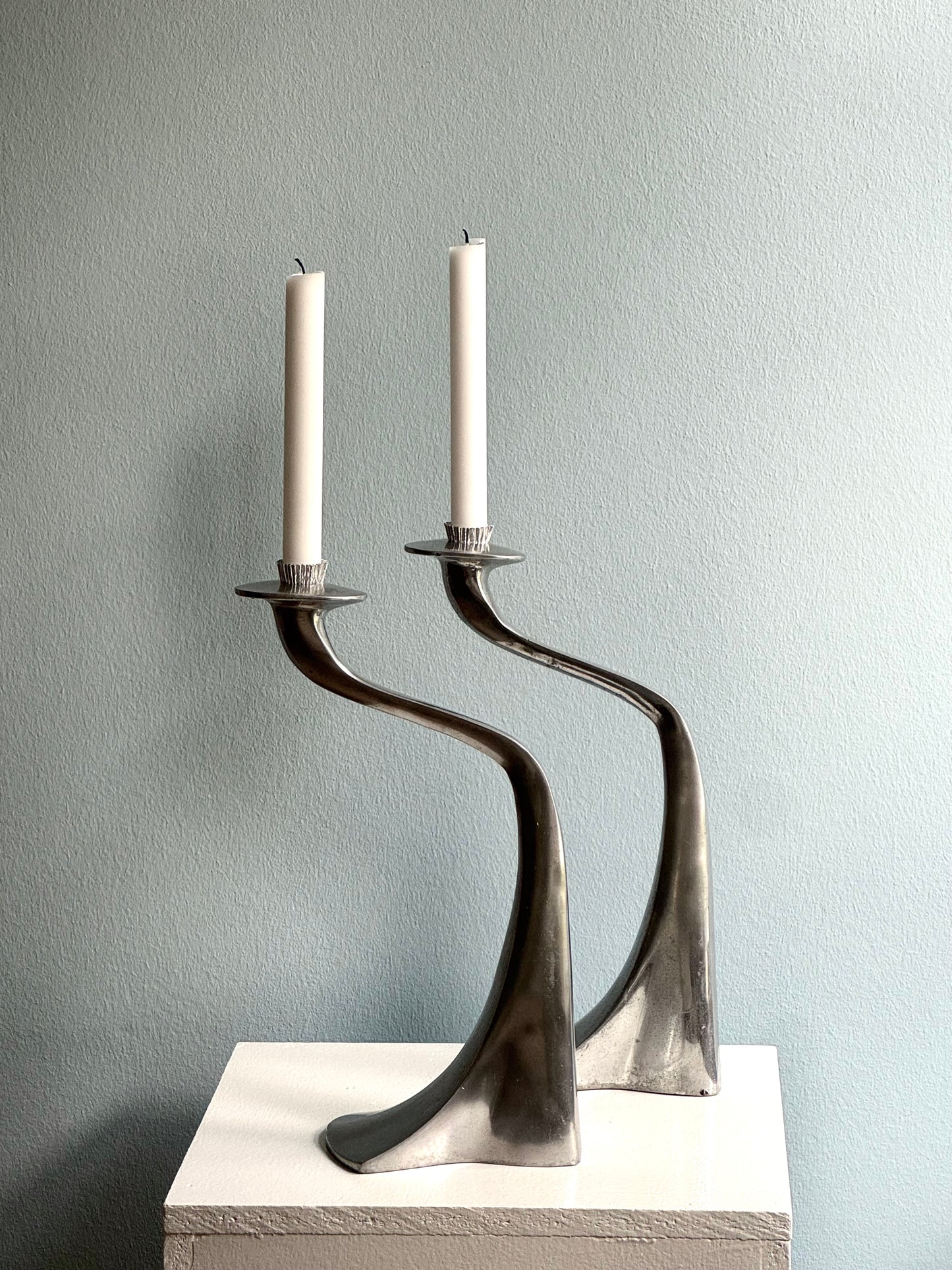 Vintage aluminium candleholders