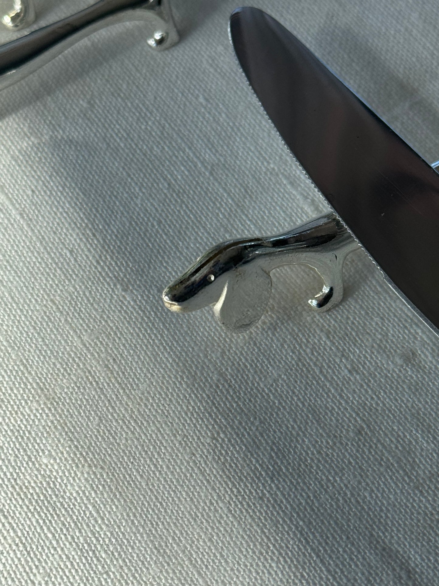 Silver plated dachshund