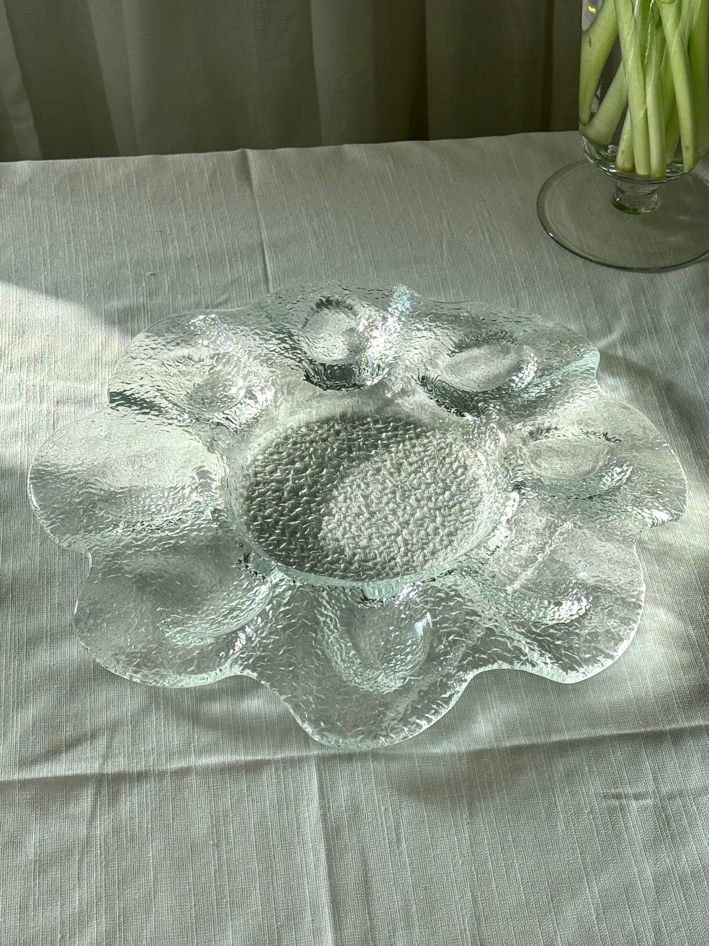 Glass egg dish