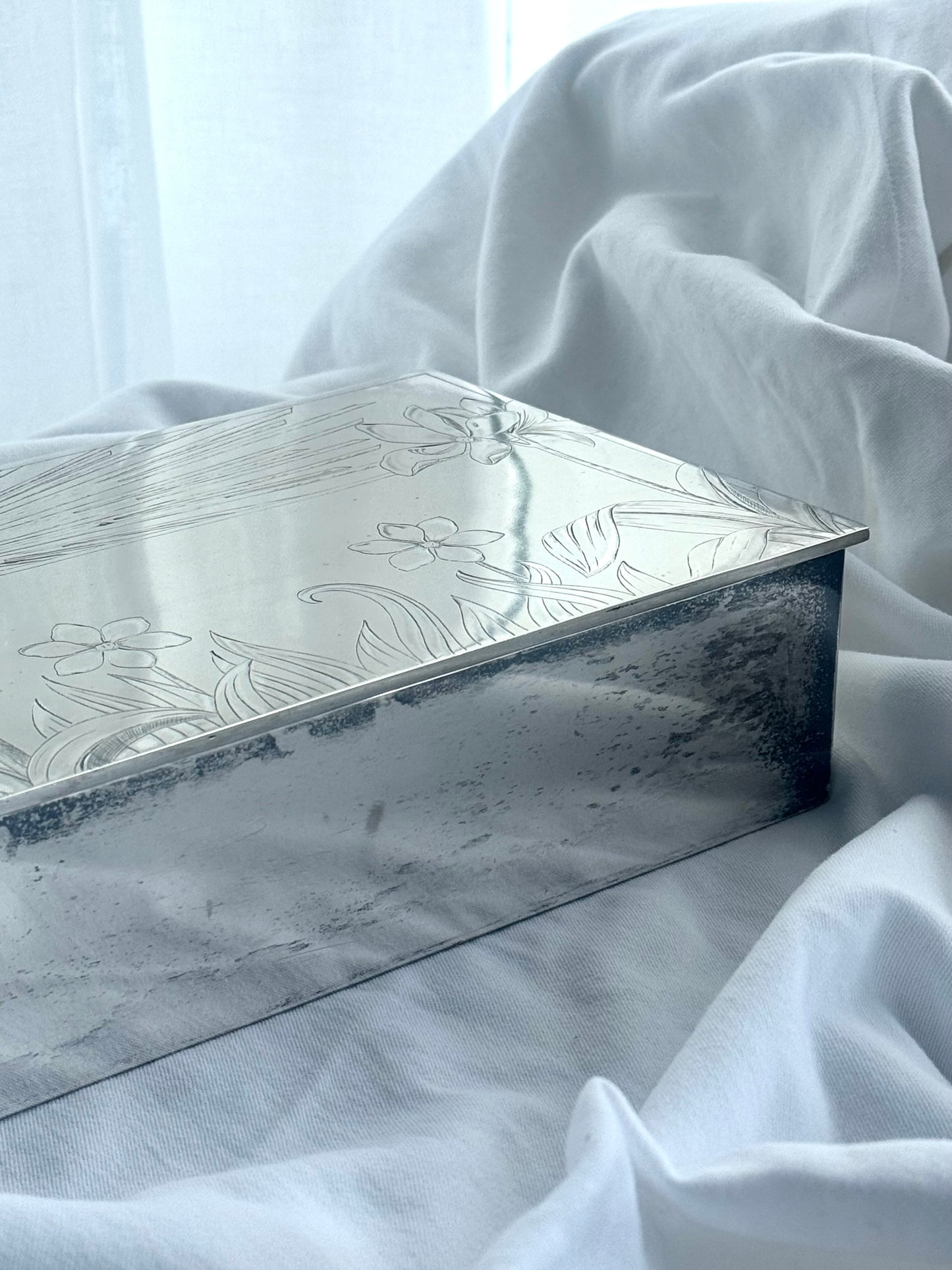Silver plated jewelry box