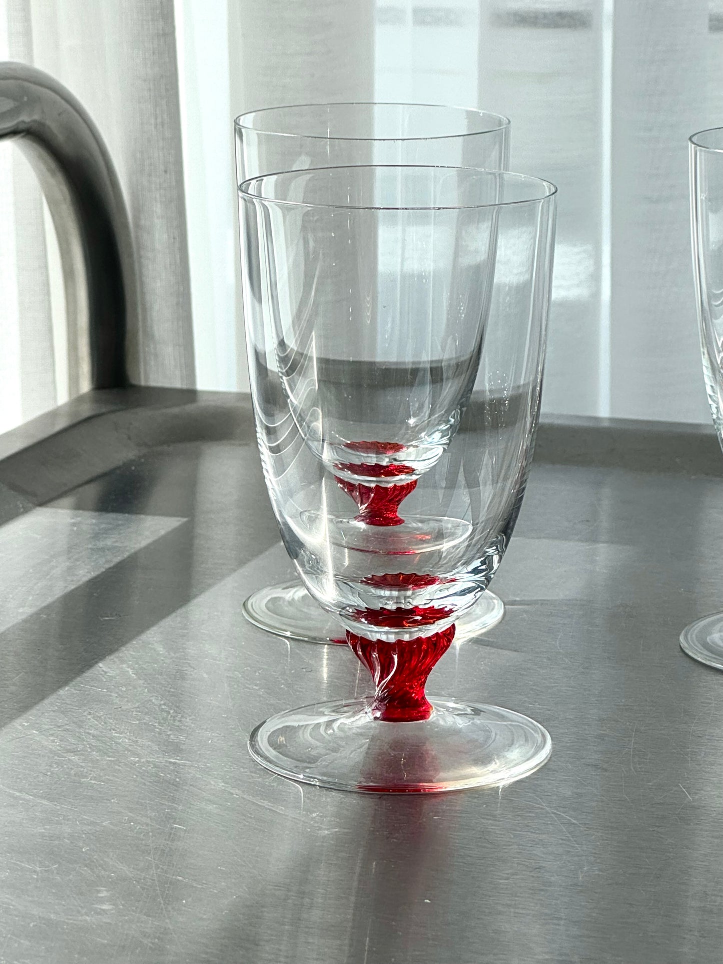 Red stem glasses