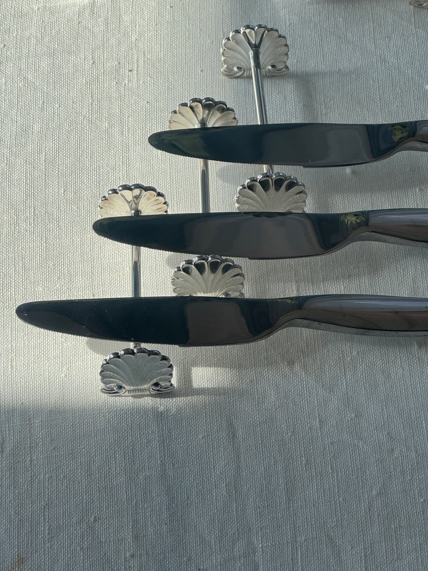 Silver plated knife holder