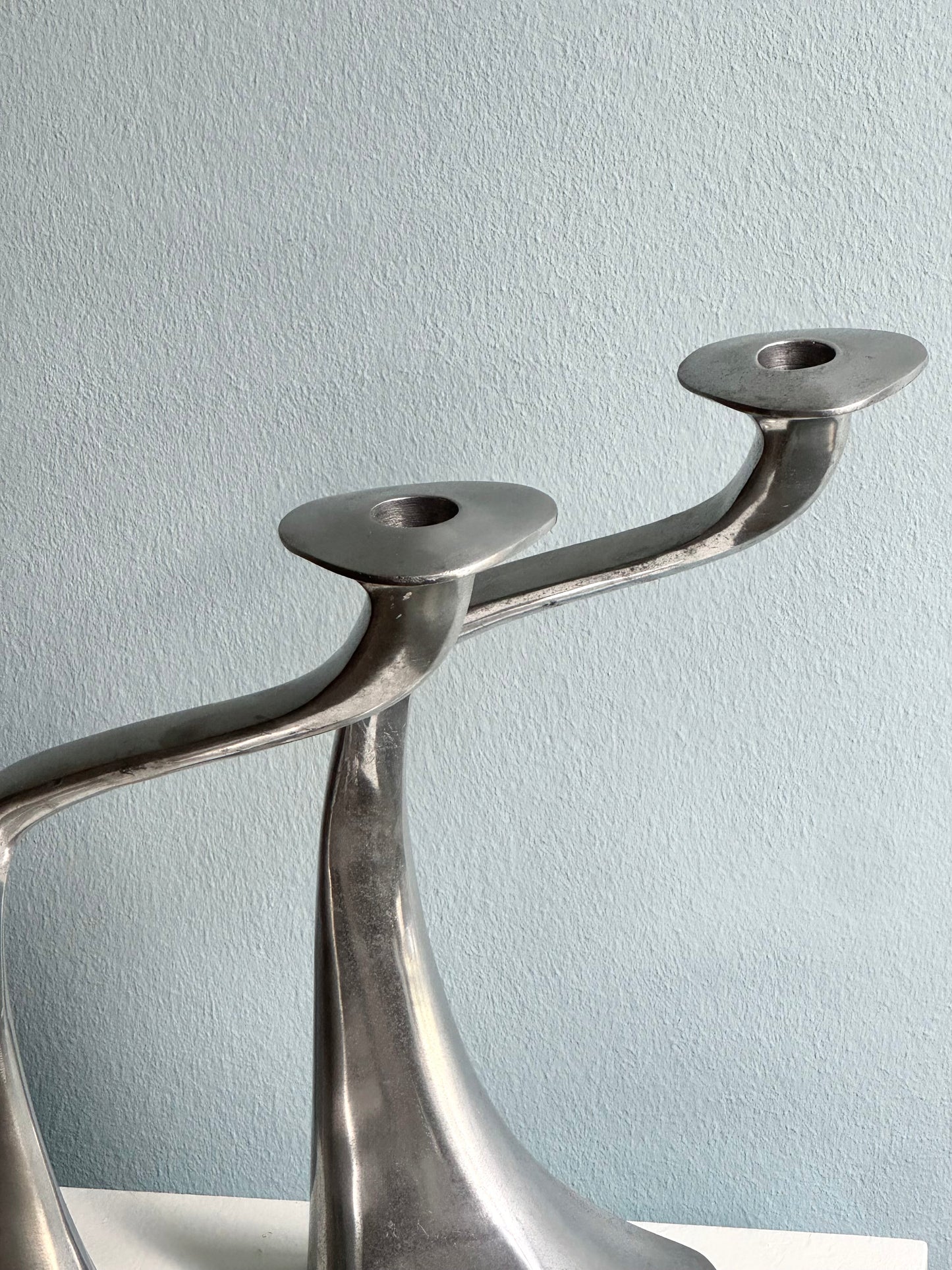 Vintage aluminium candleholders