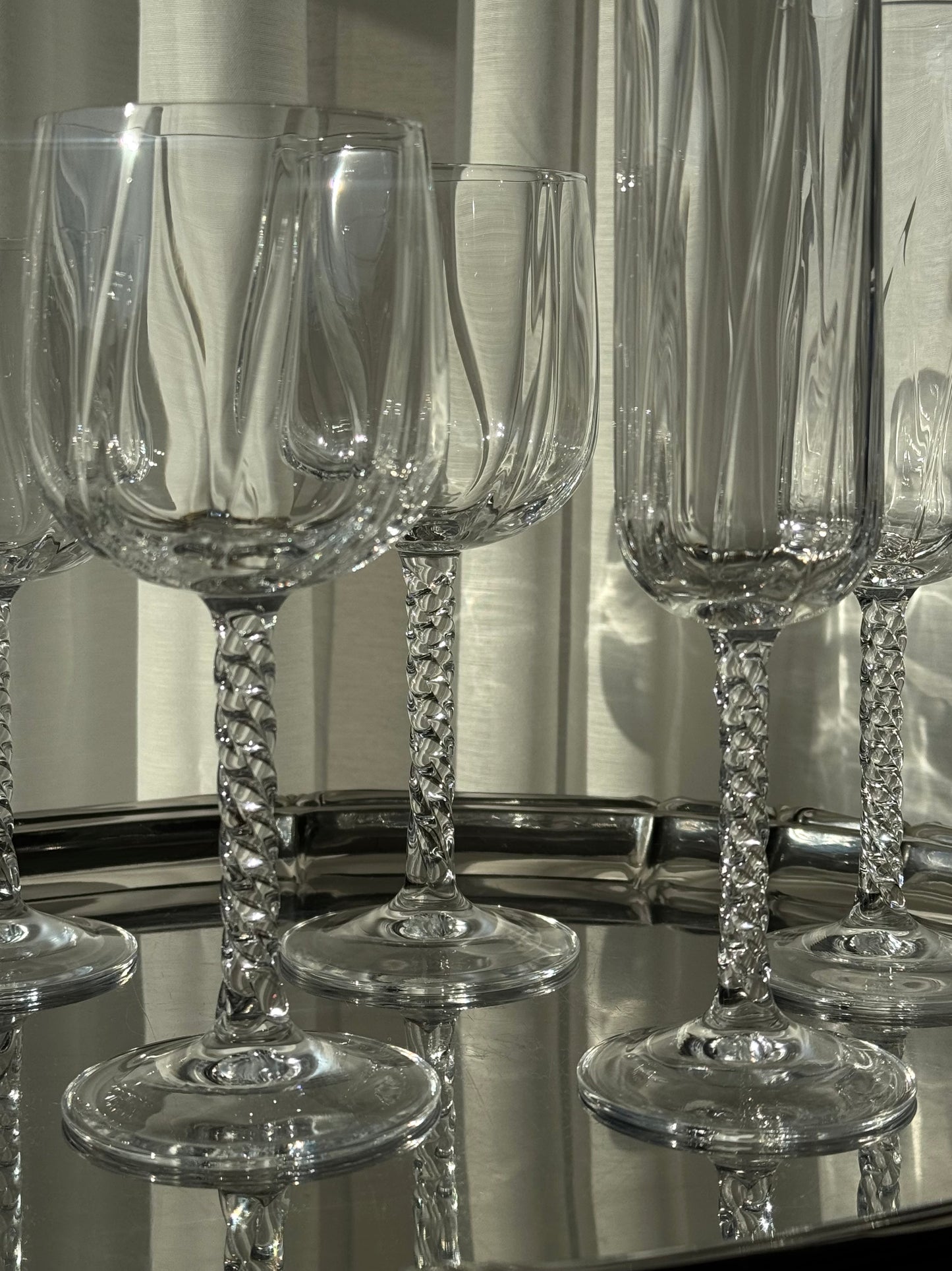 Swirling crystal glasses