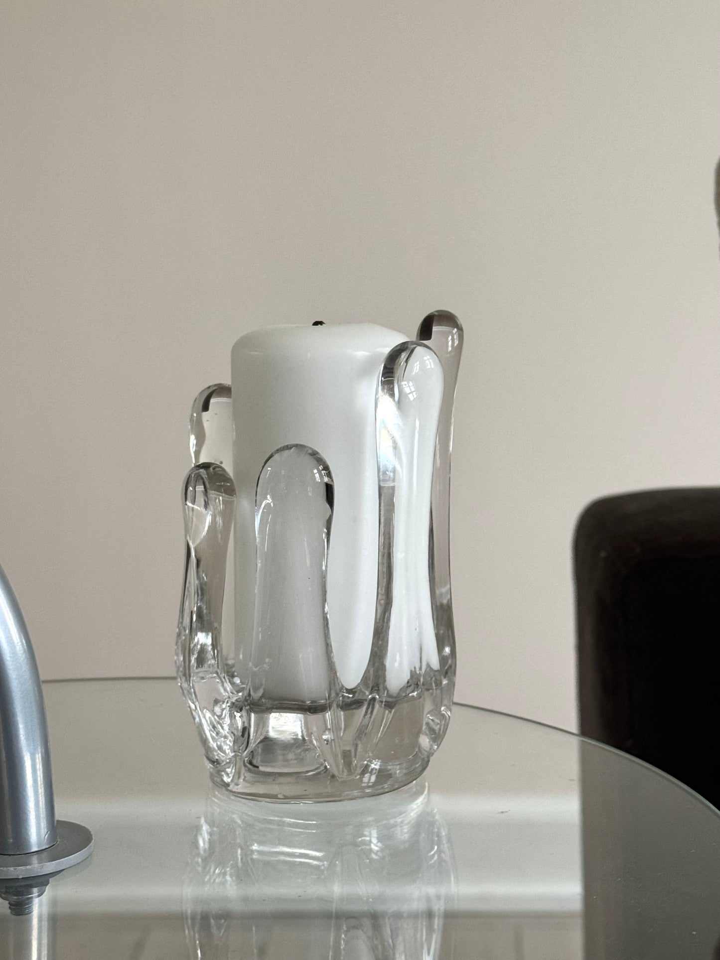 Glass candleholder
