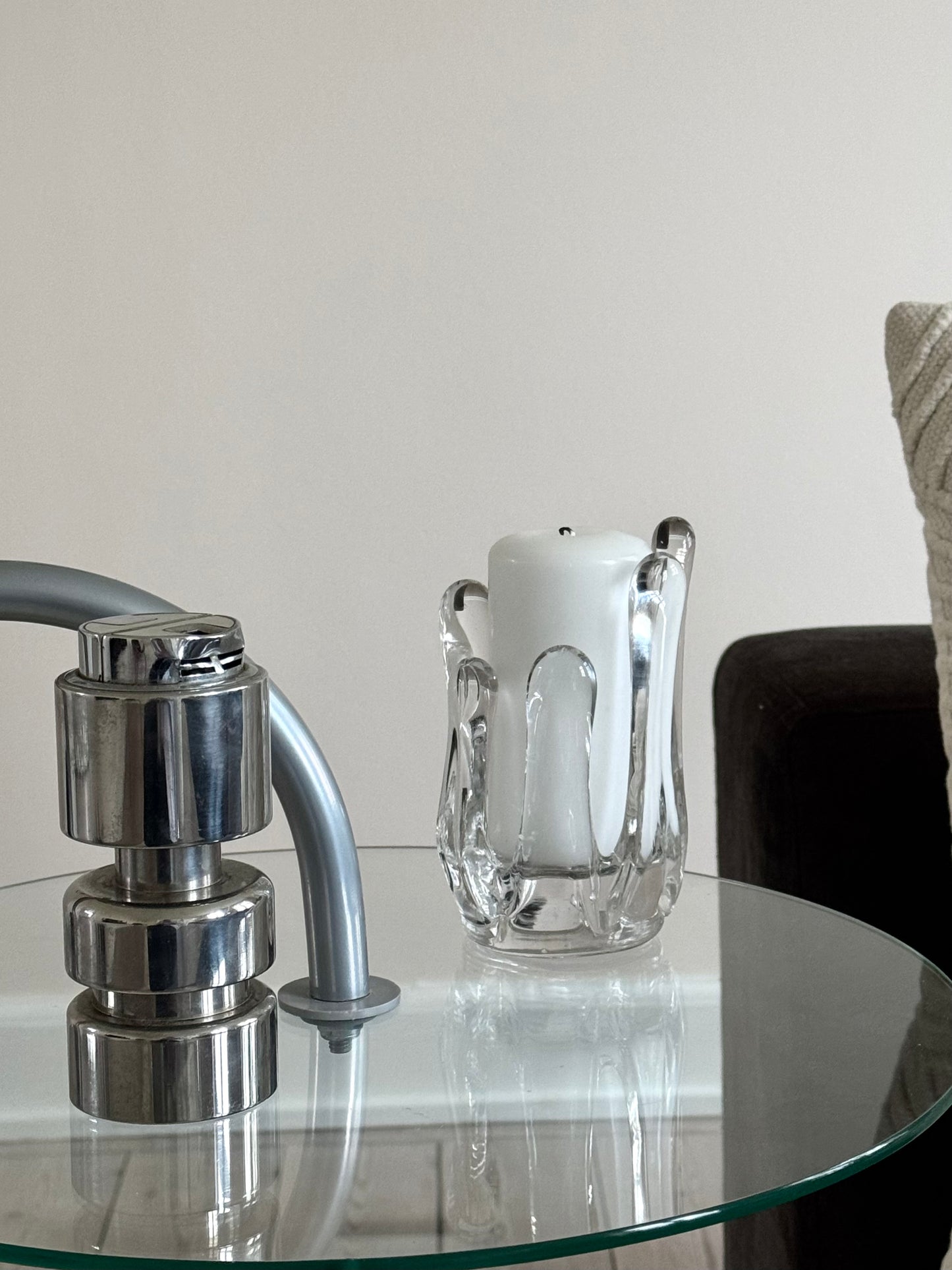 Glass candleholder