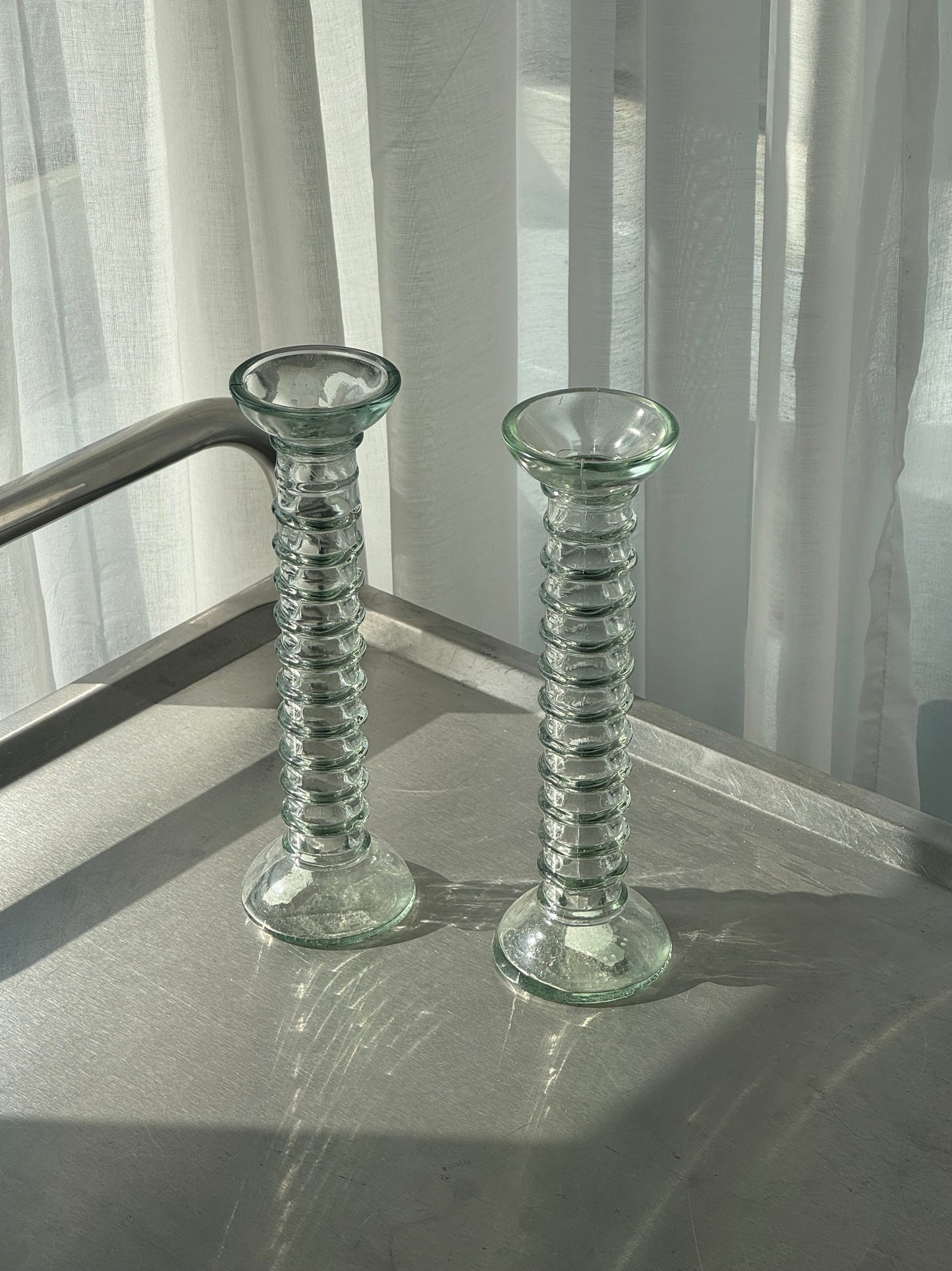 Glass candleholders