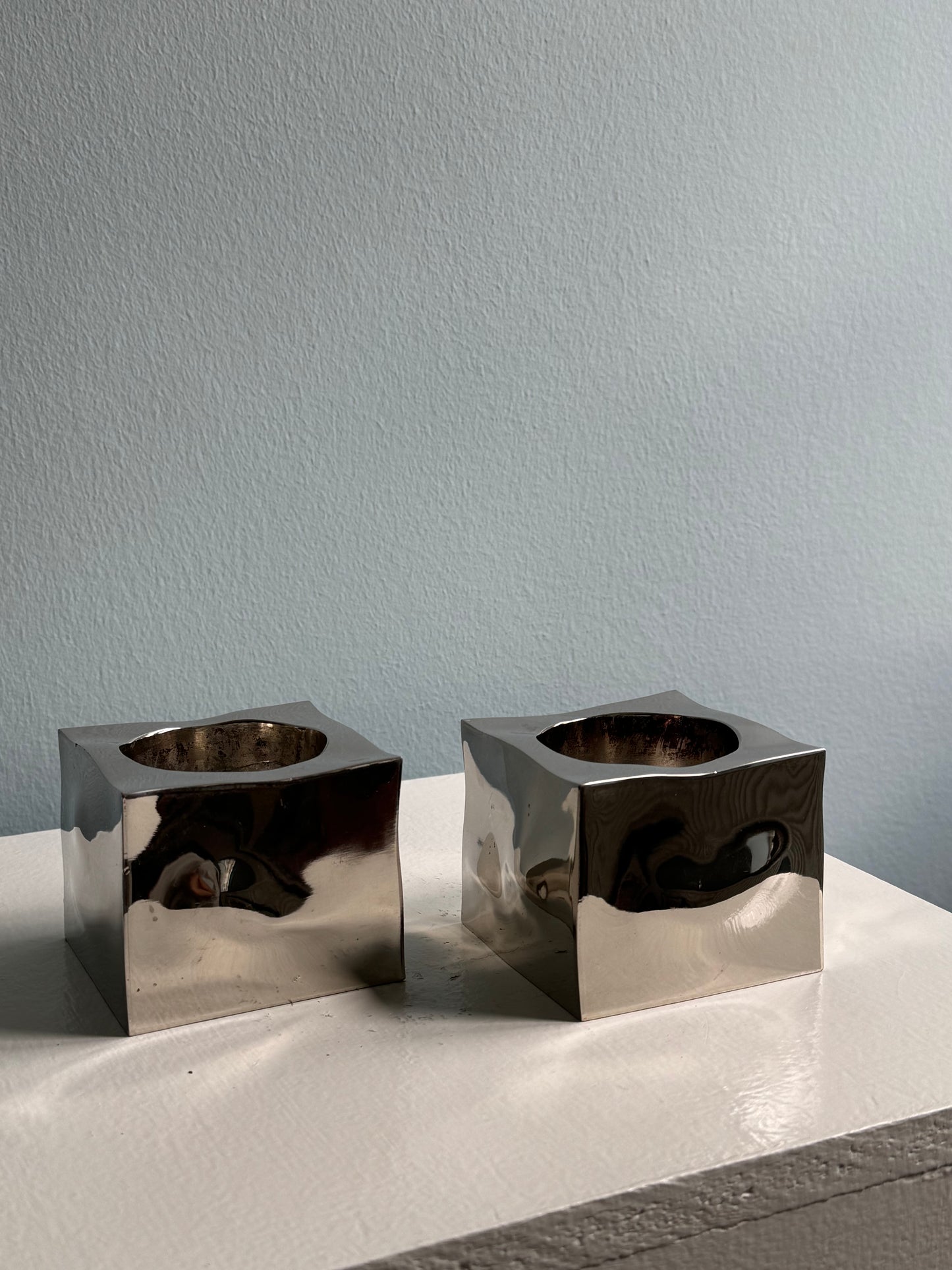 Silver plated candleholders