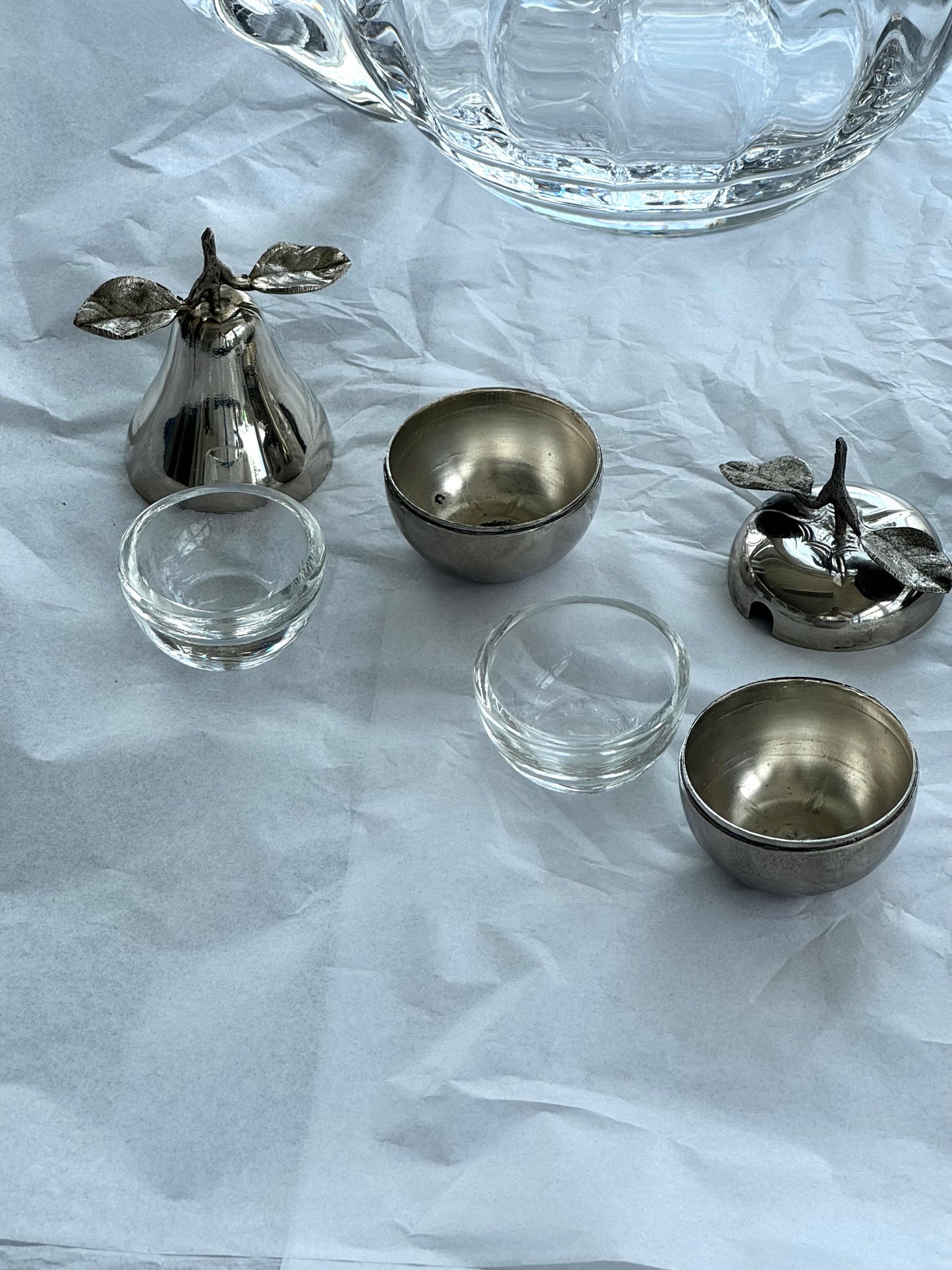 Silver plated salt bowls