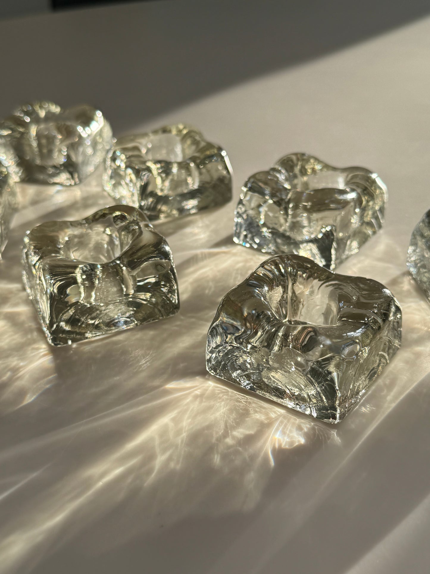 Glass candleholders