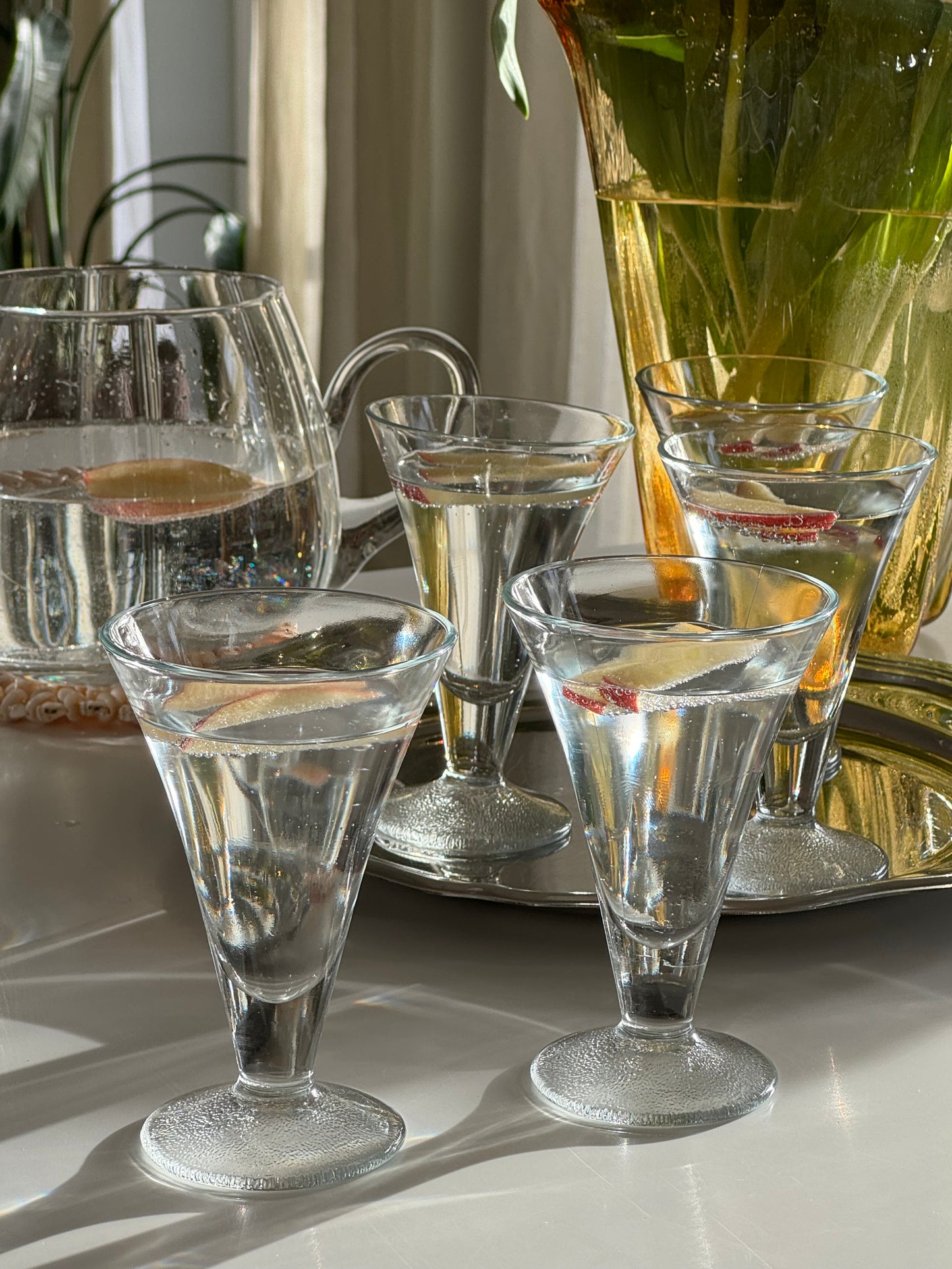 Tall cocktail glasses