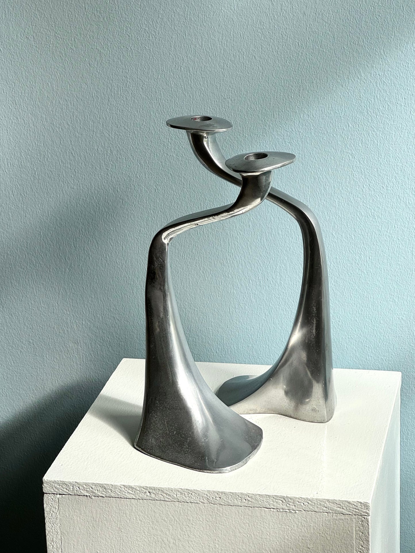 Vintage aluminium candleholders