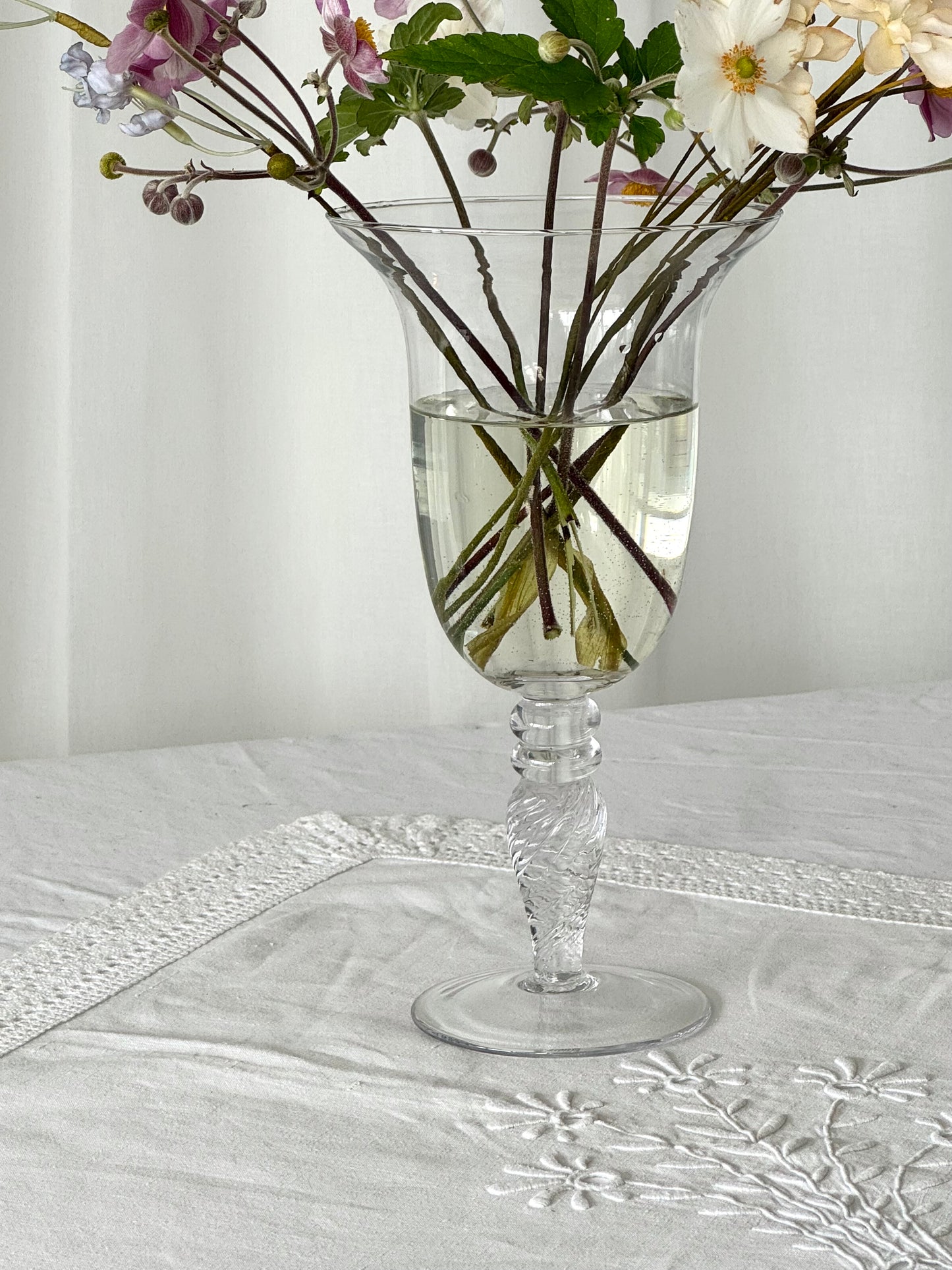 Tall swirling vase