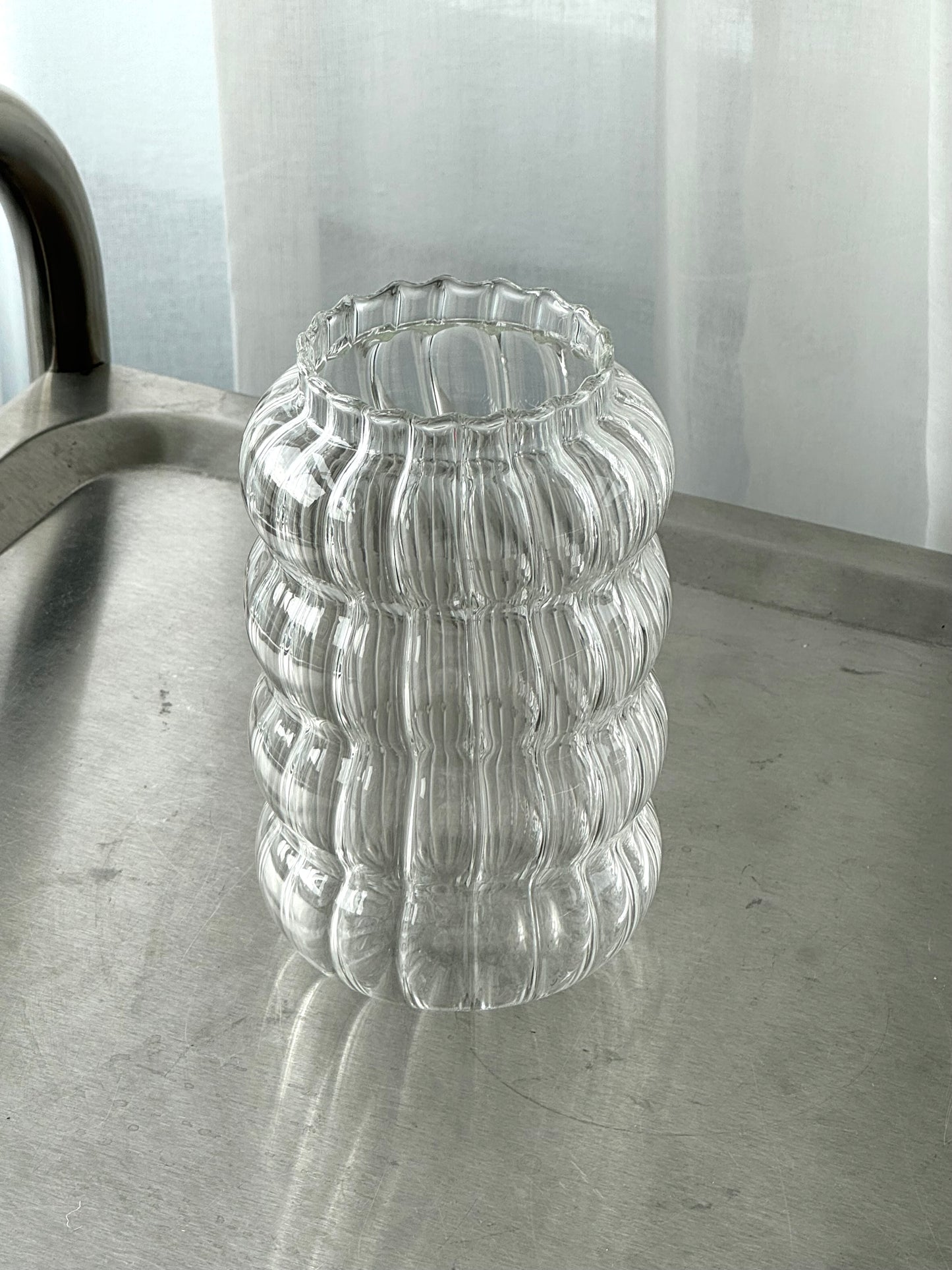 Small ribbed vase