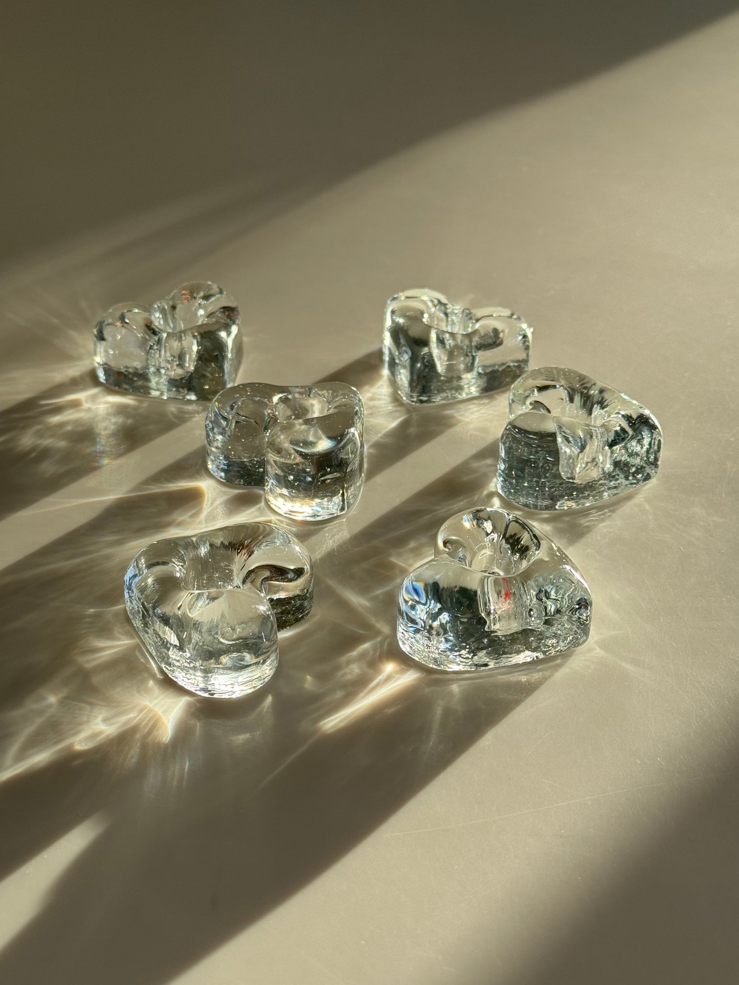 Glass heart candleholder