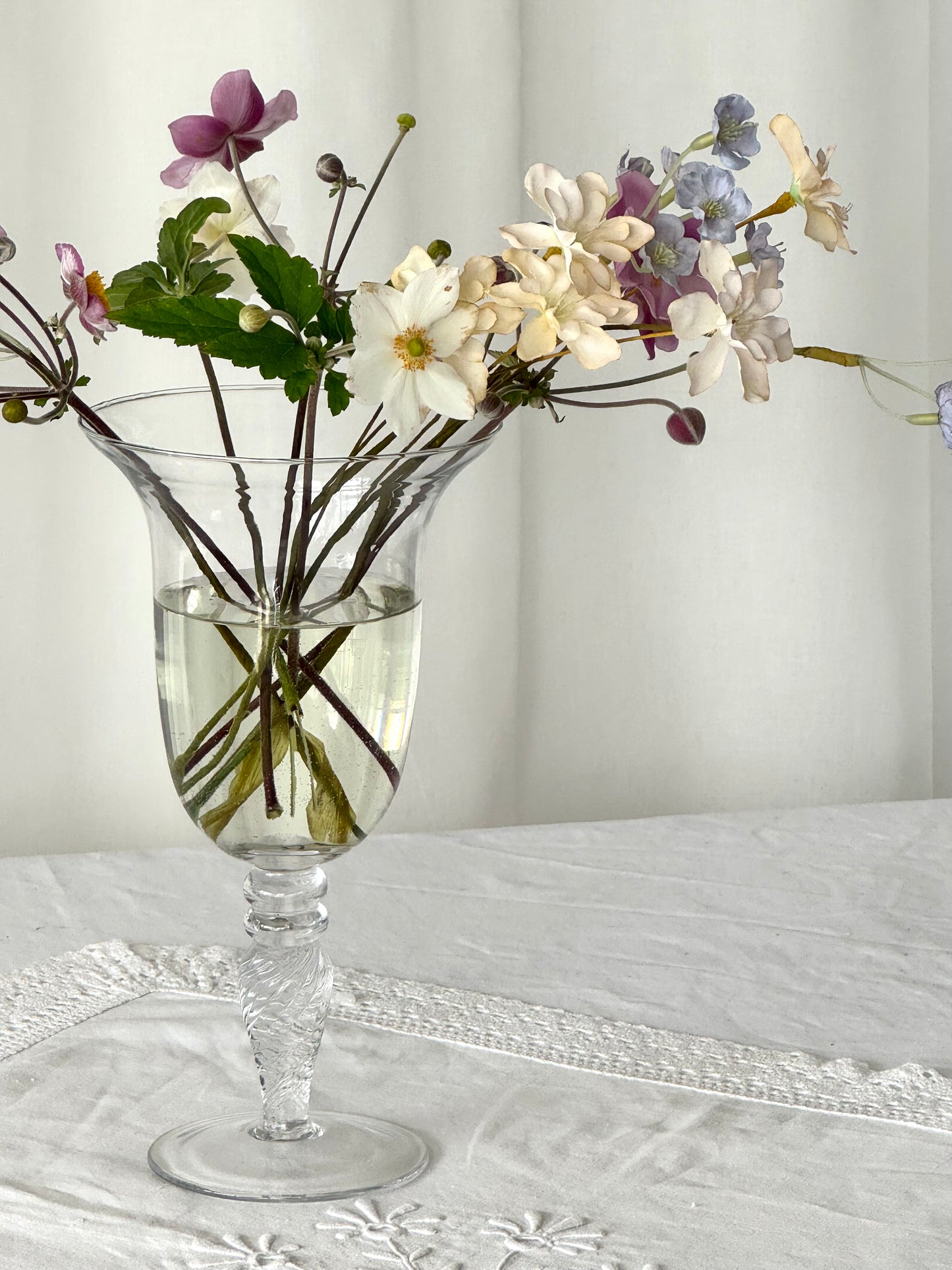 Tall swirling vase
