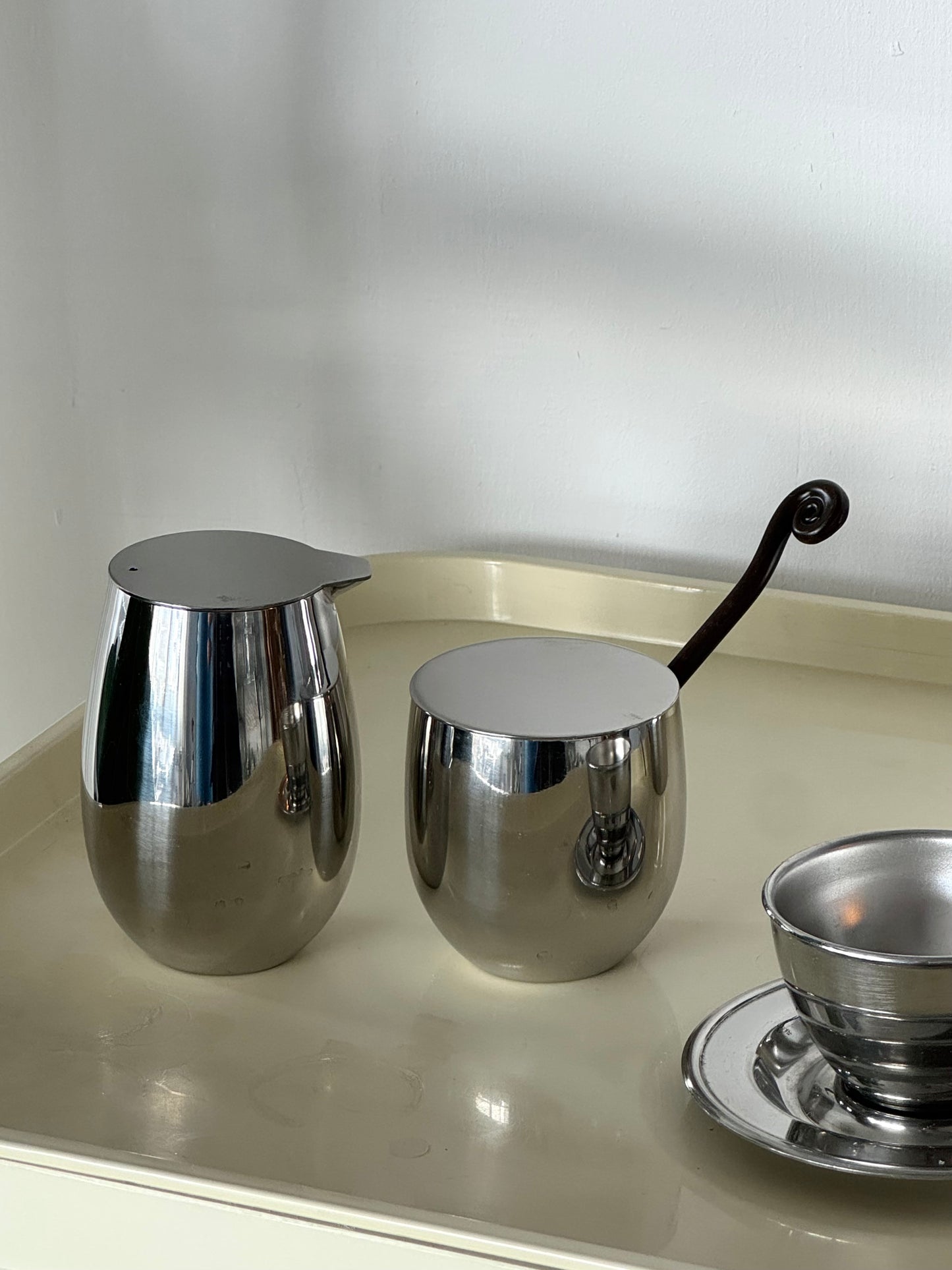 Bodum milk and sugar bowl.
