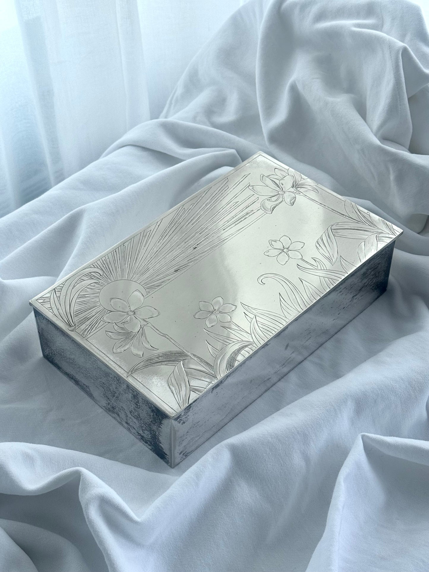 Silver plated jewelry box