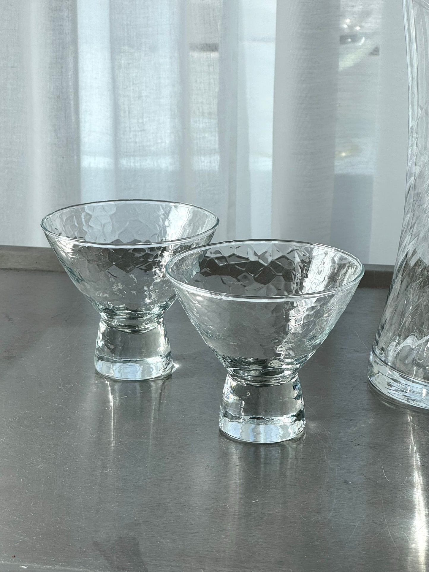 Structured cocktail glasses