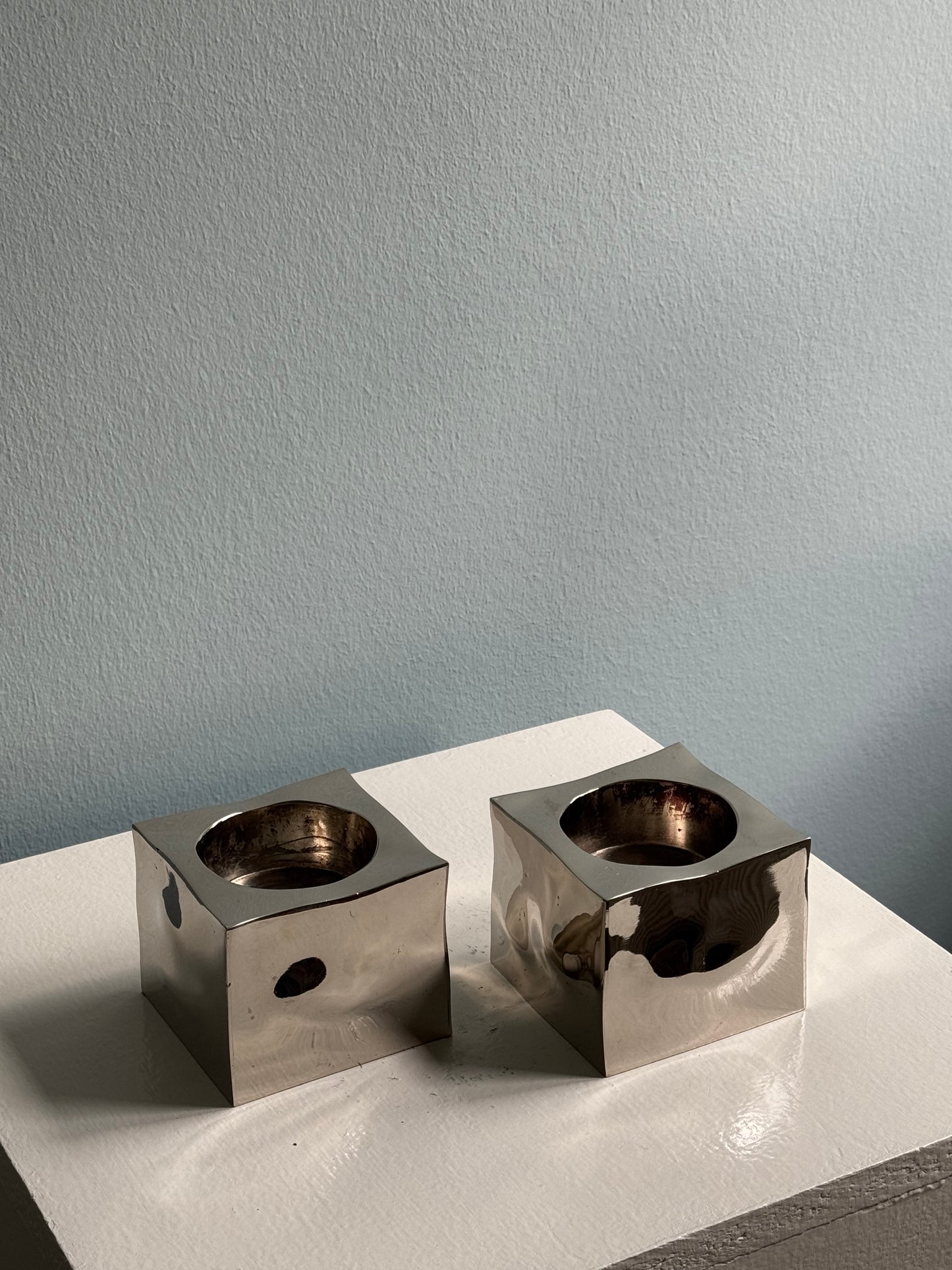 Silver plated candleholders