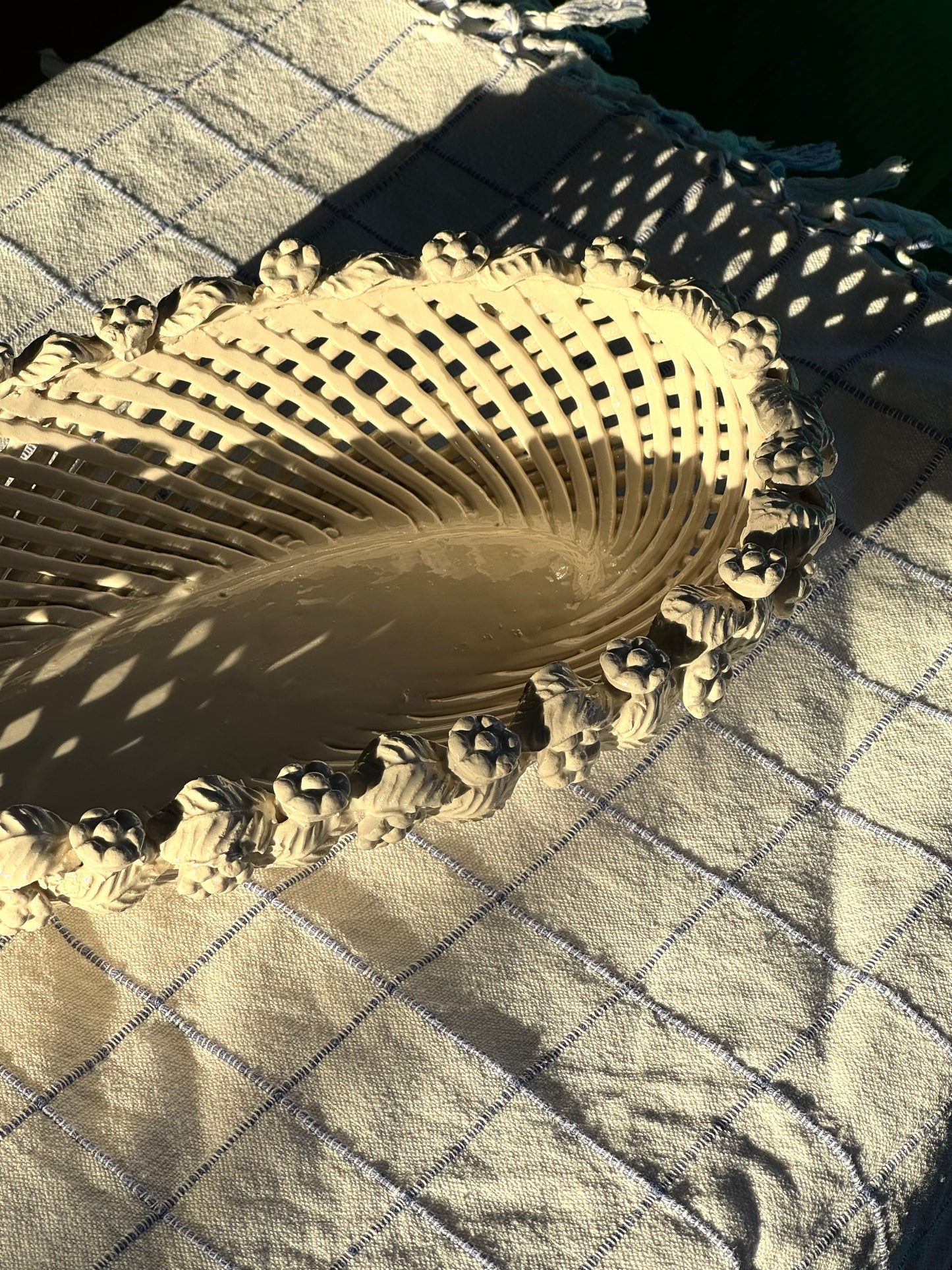 Handmade ceramic basket