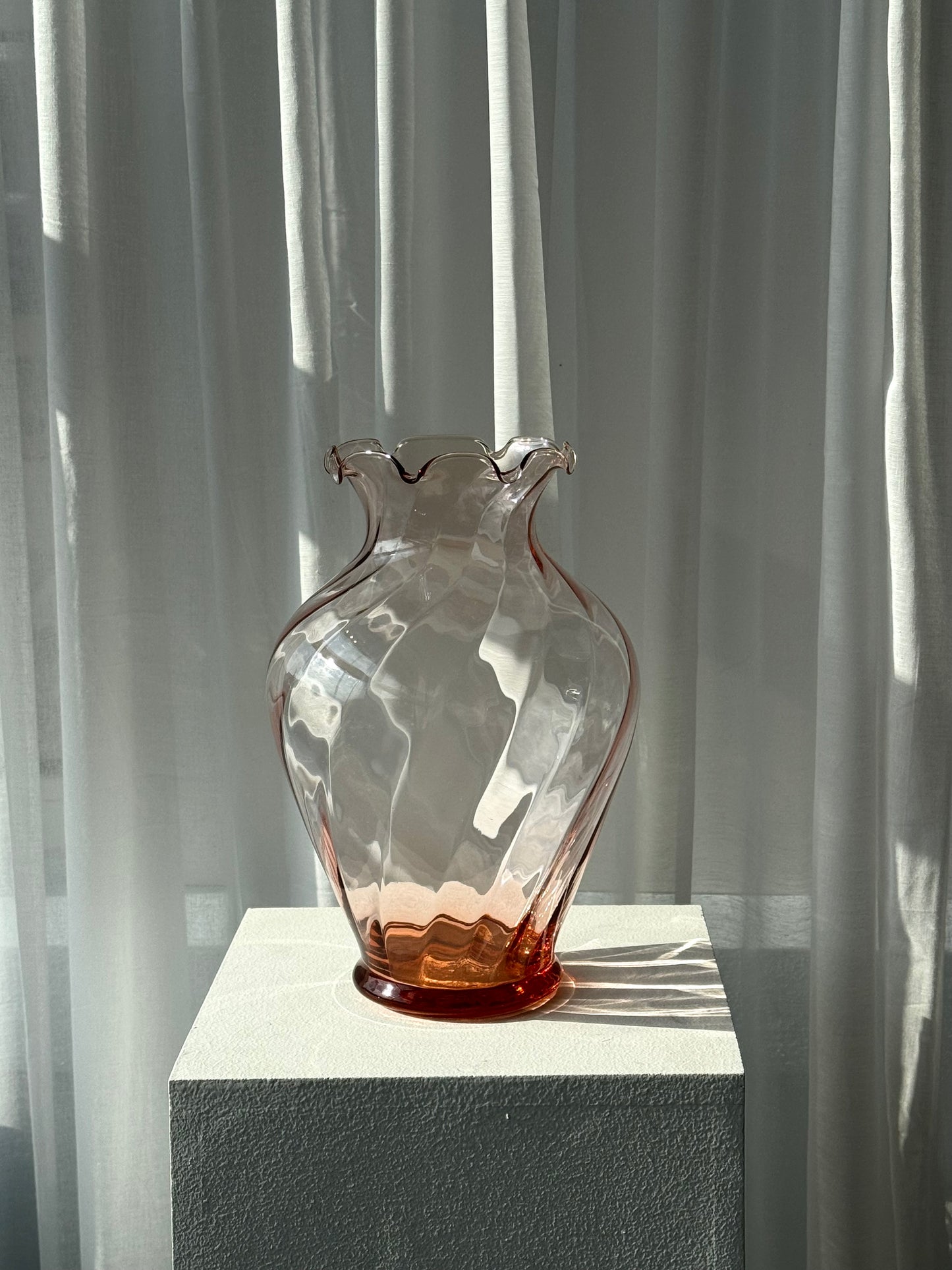 Swirling pink vase