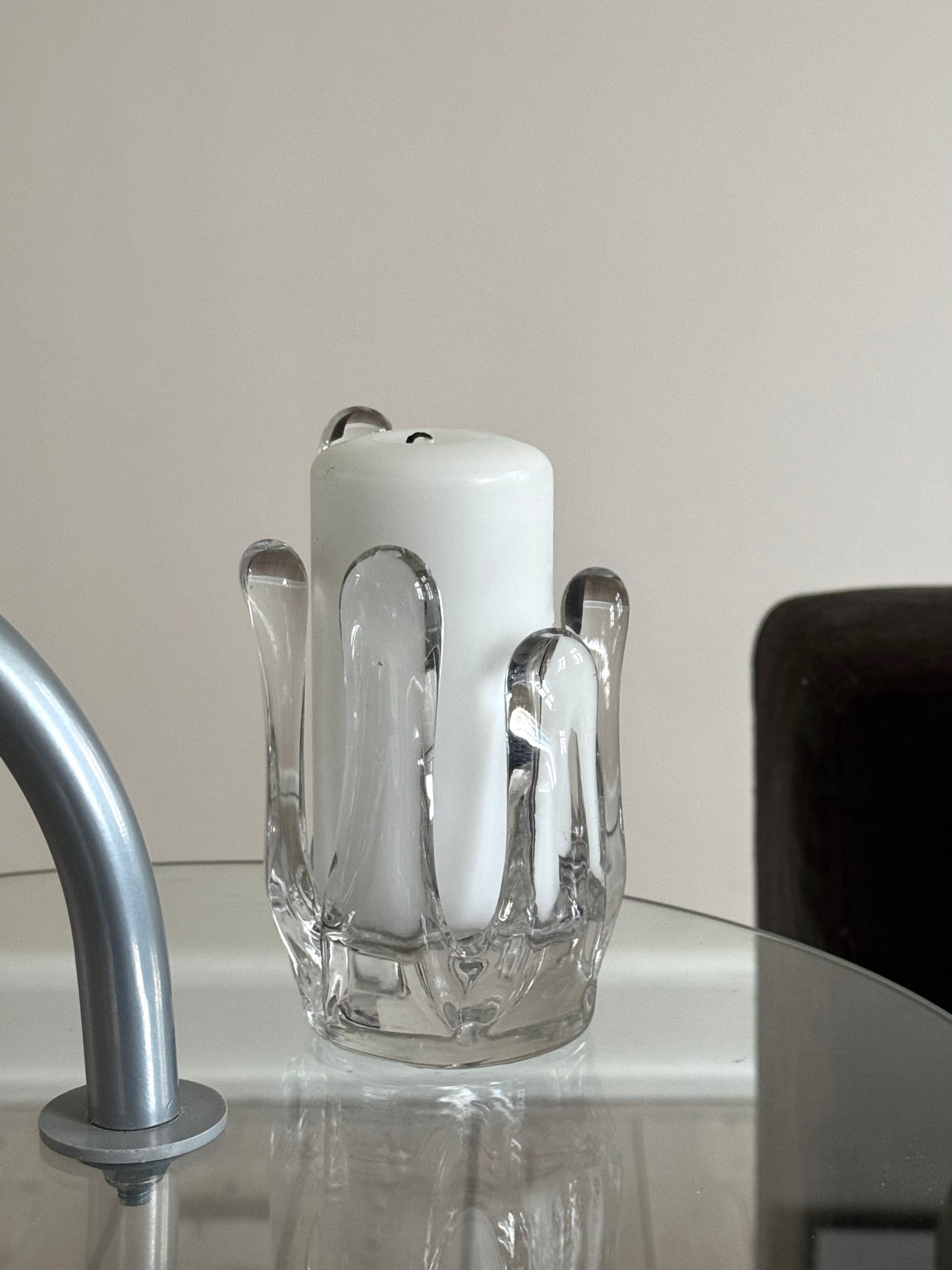 Glass candleholder