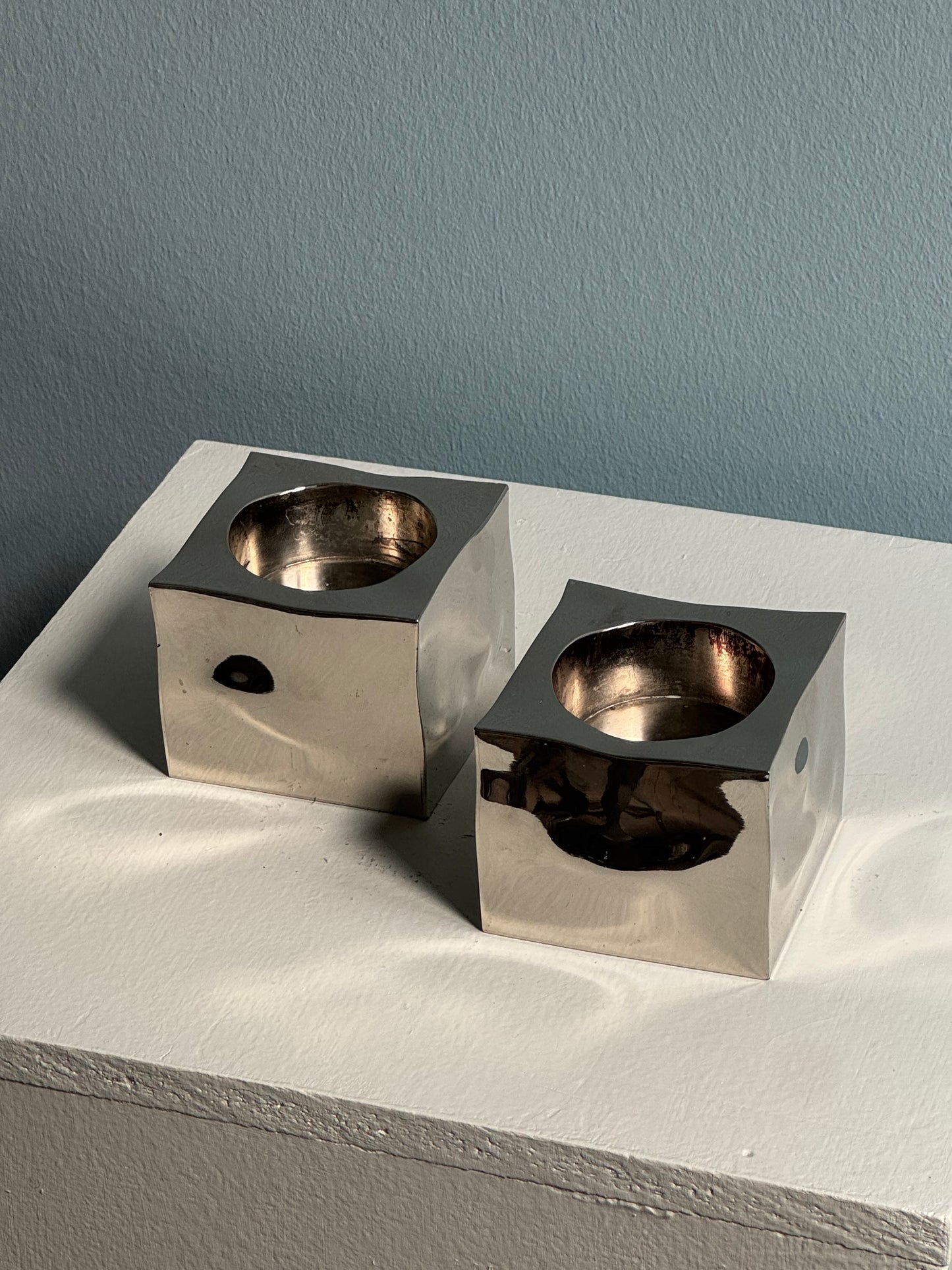 Silver plated candleholders