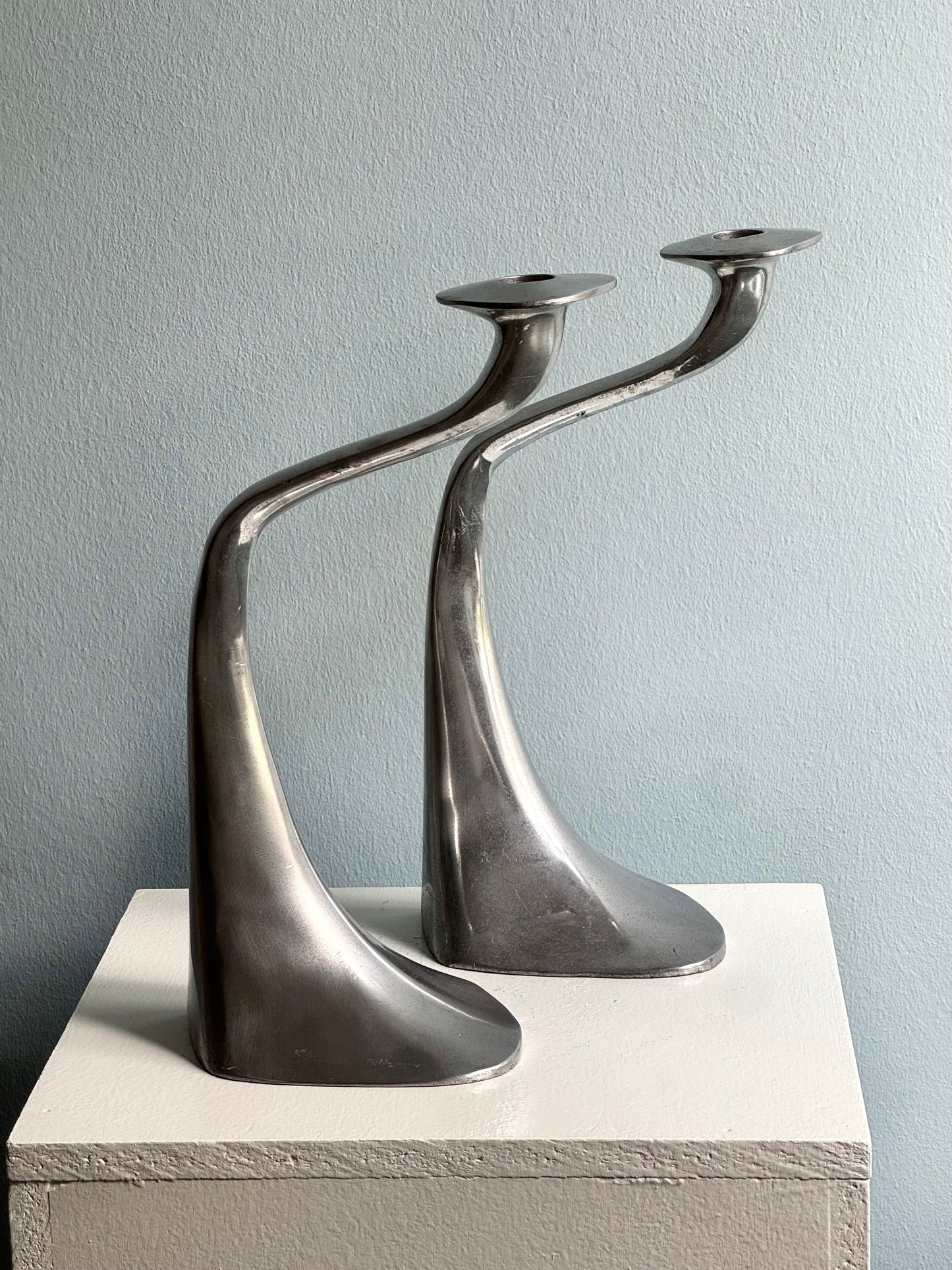 Vintage aluminium candleholders