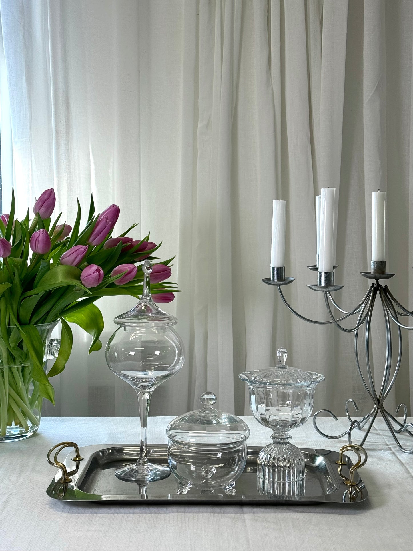 Chrome candelabra