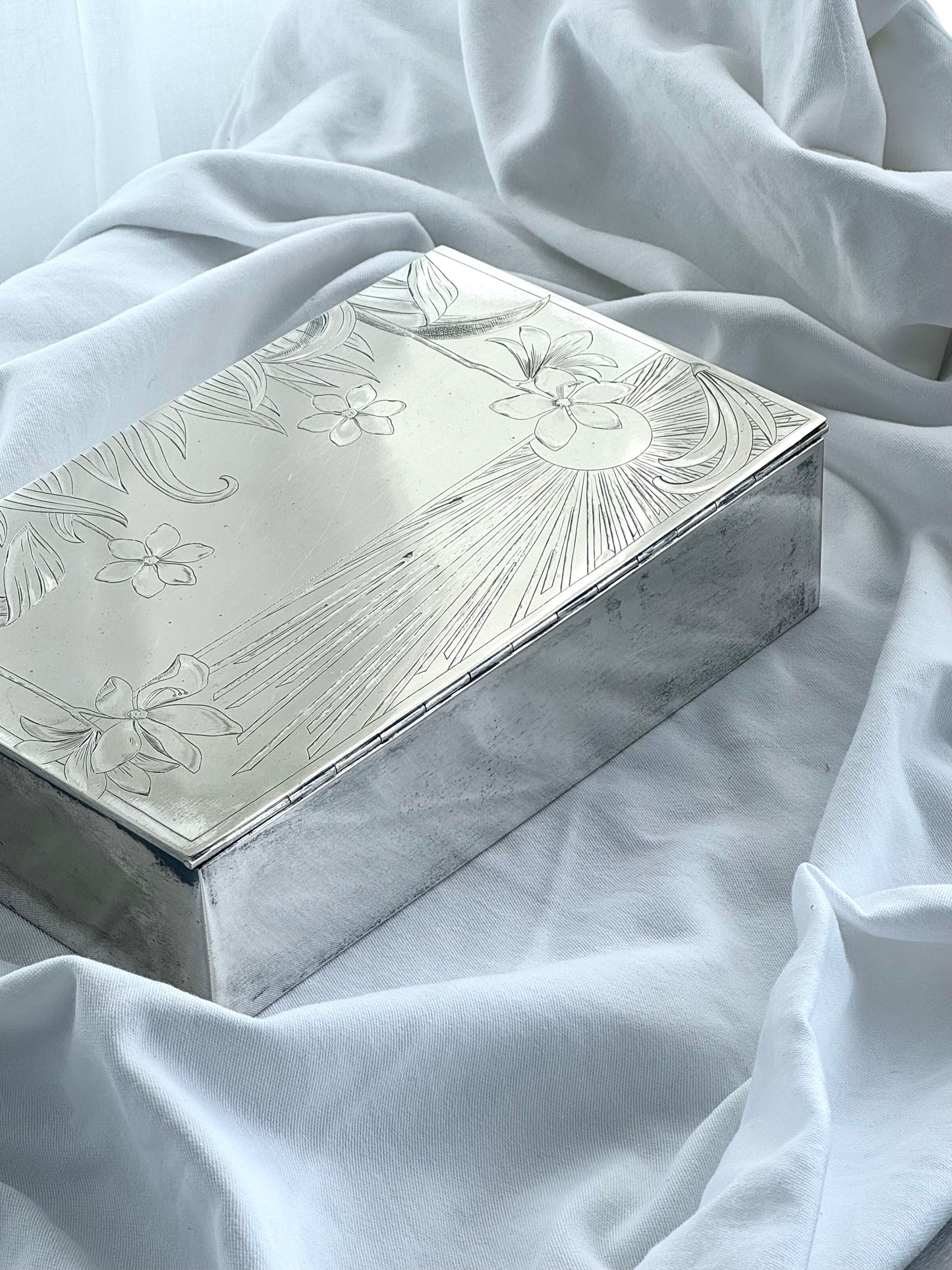 Silver plated jewelry box