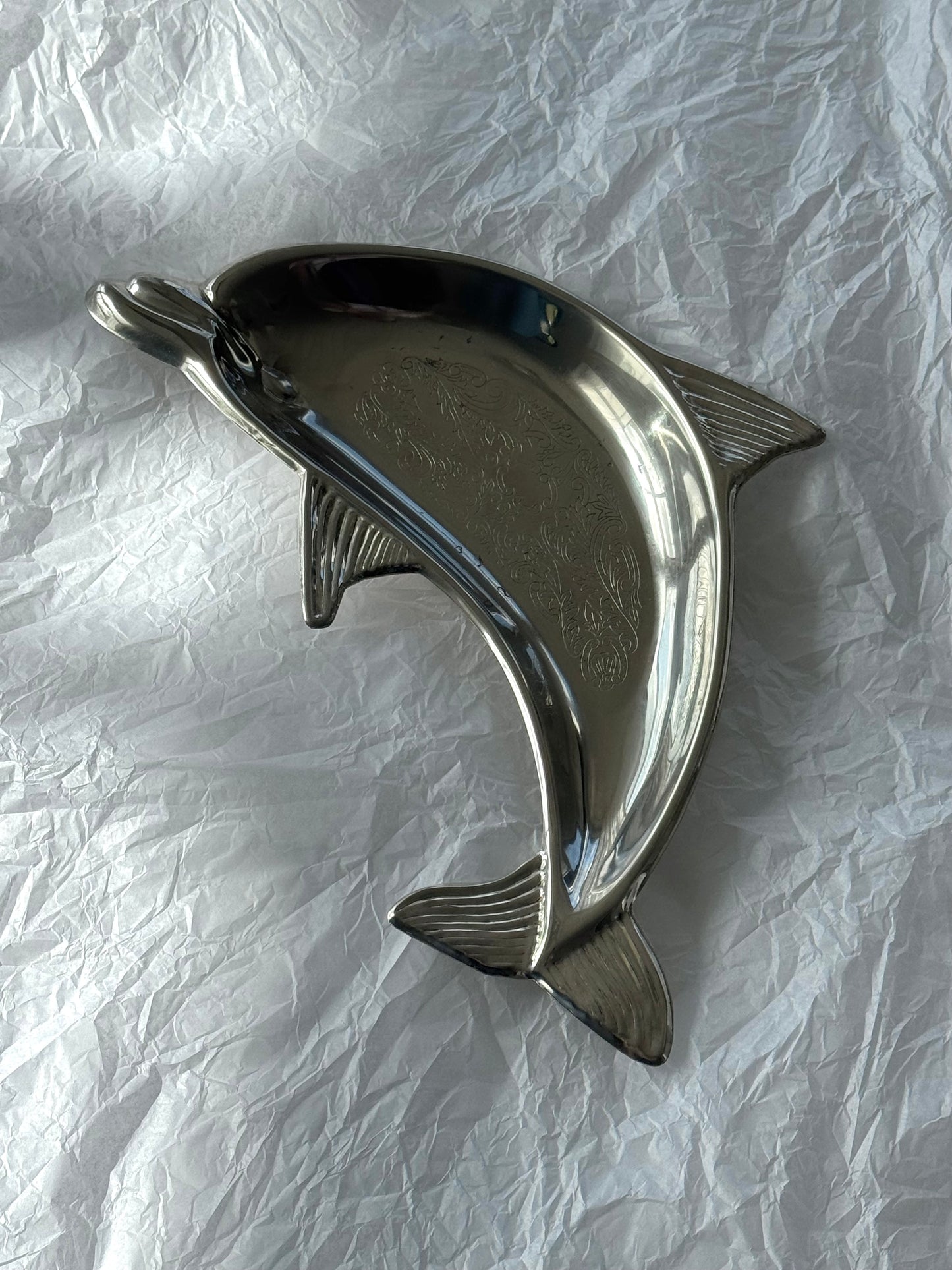 Silver plated dolphin bowl
