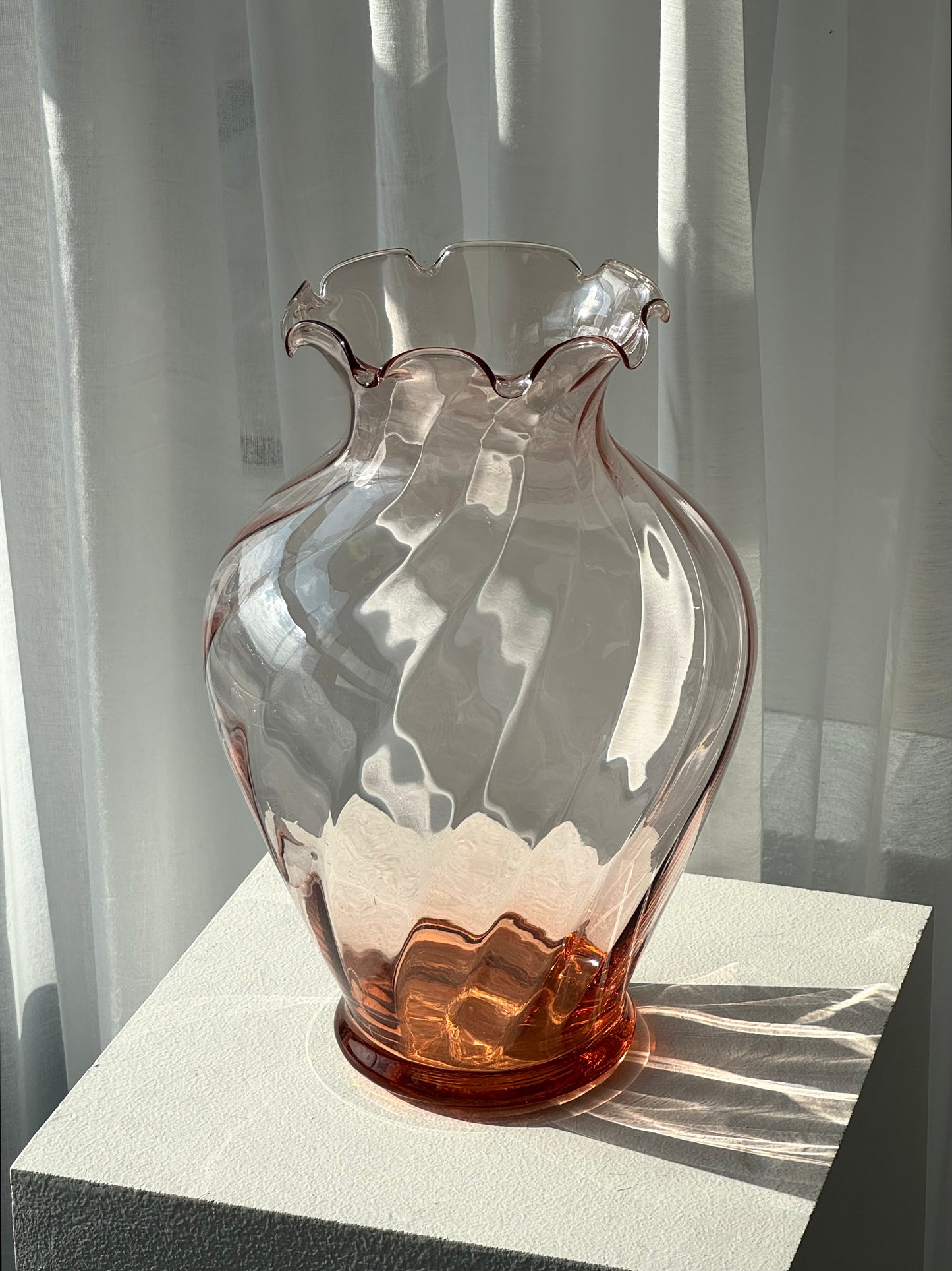 Swirling pink vase