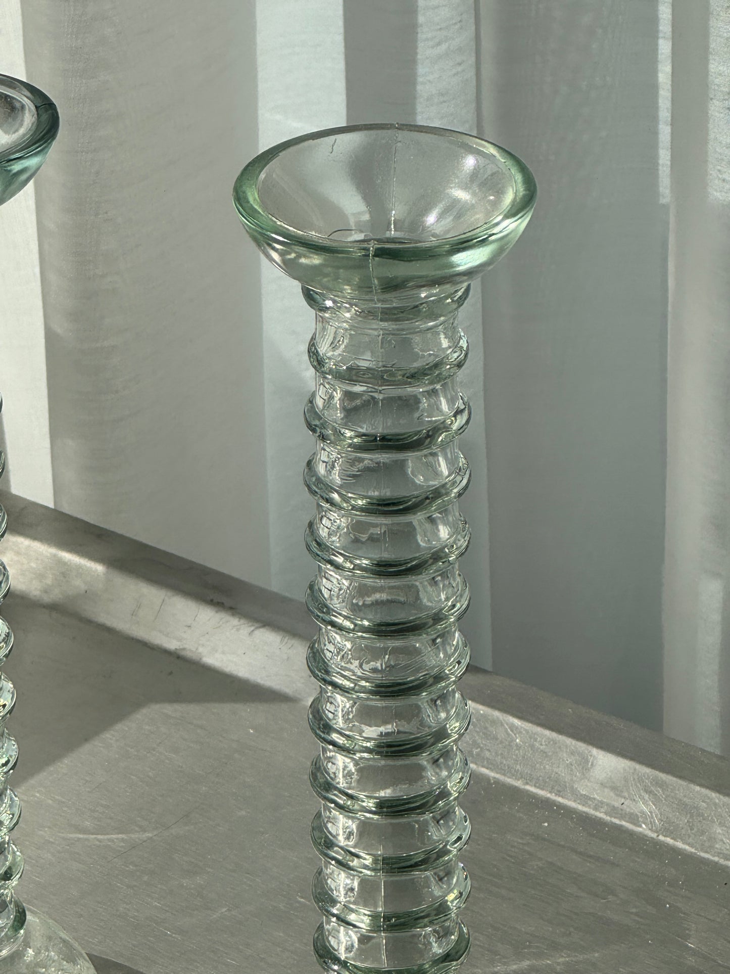 Glass candleholders