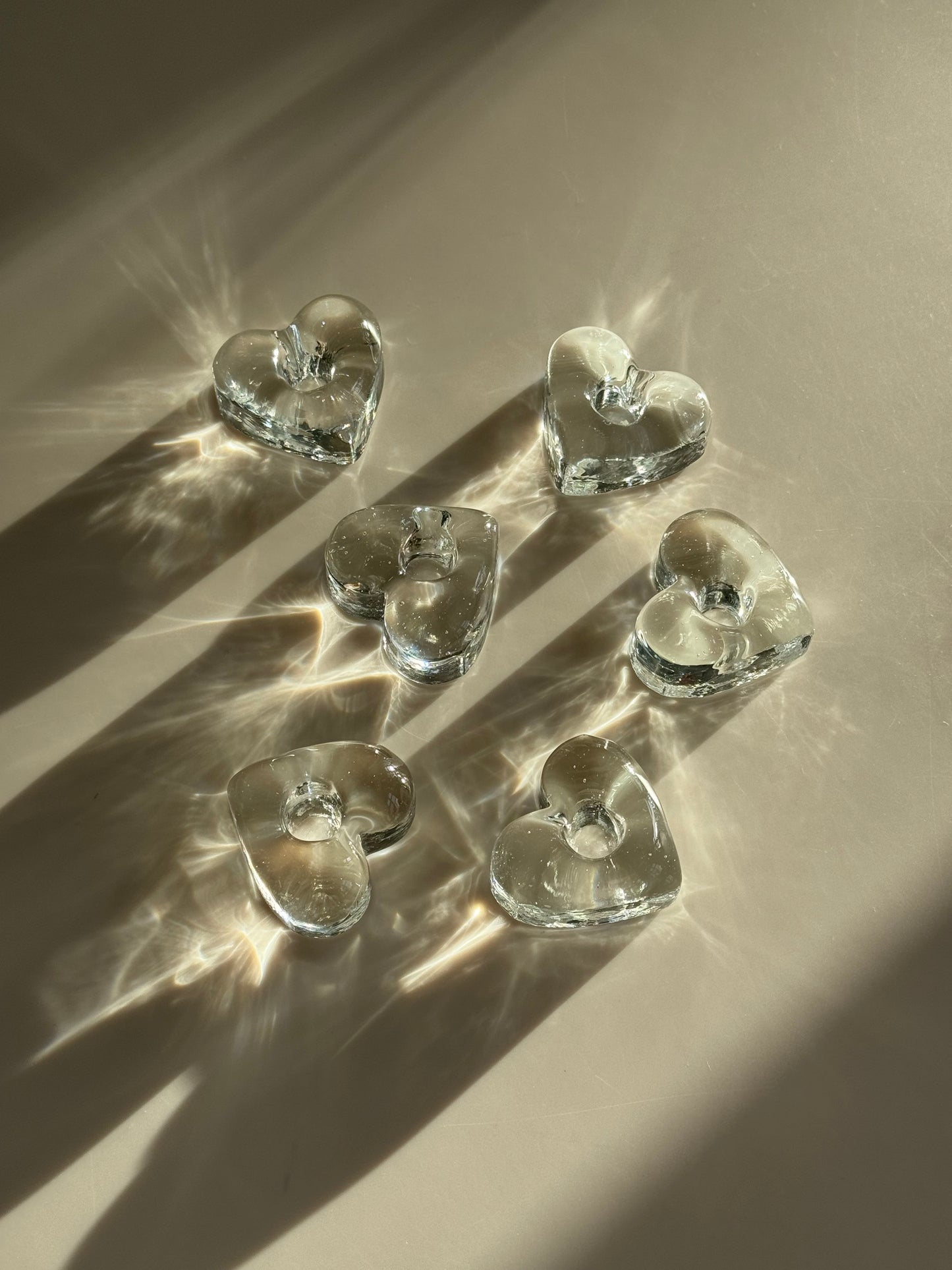Glass heart candleholder
