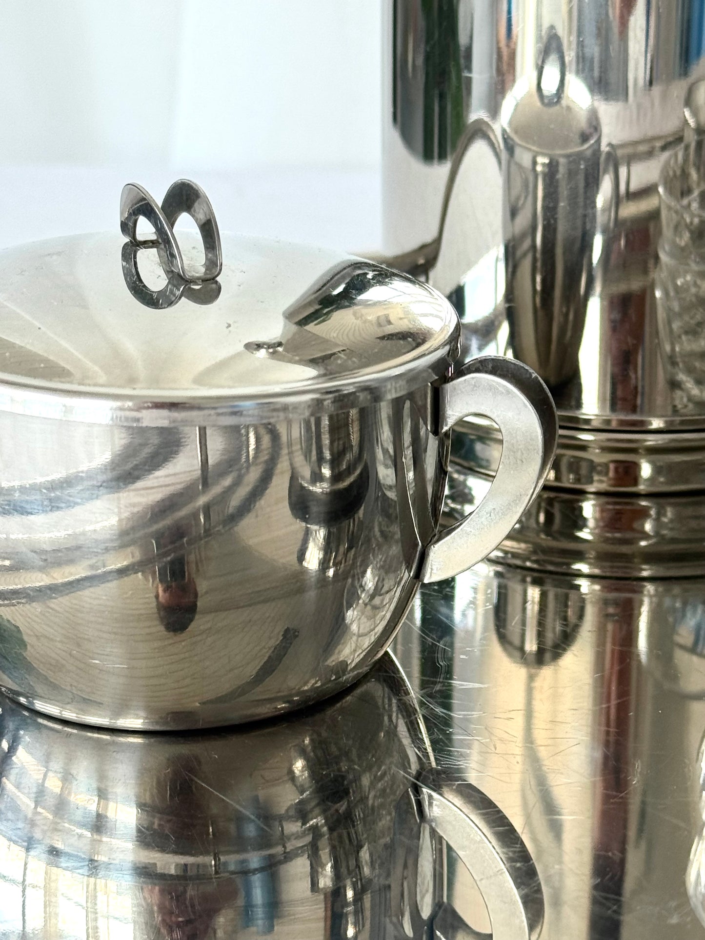 Steel sugar bowl