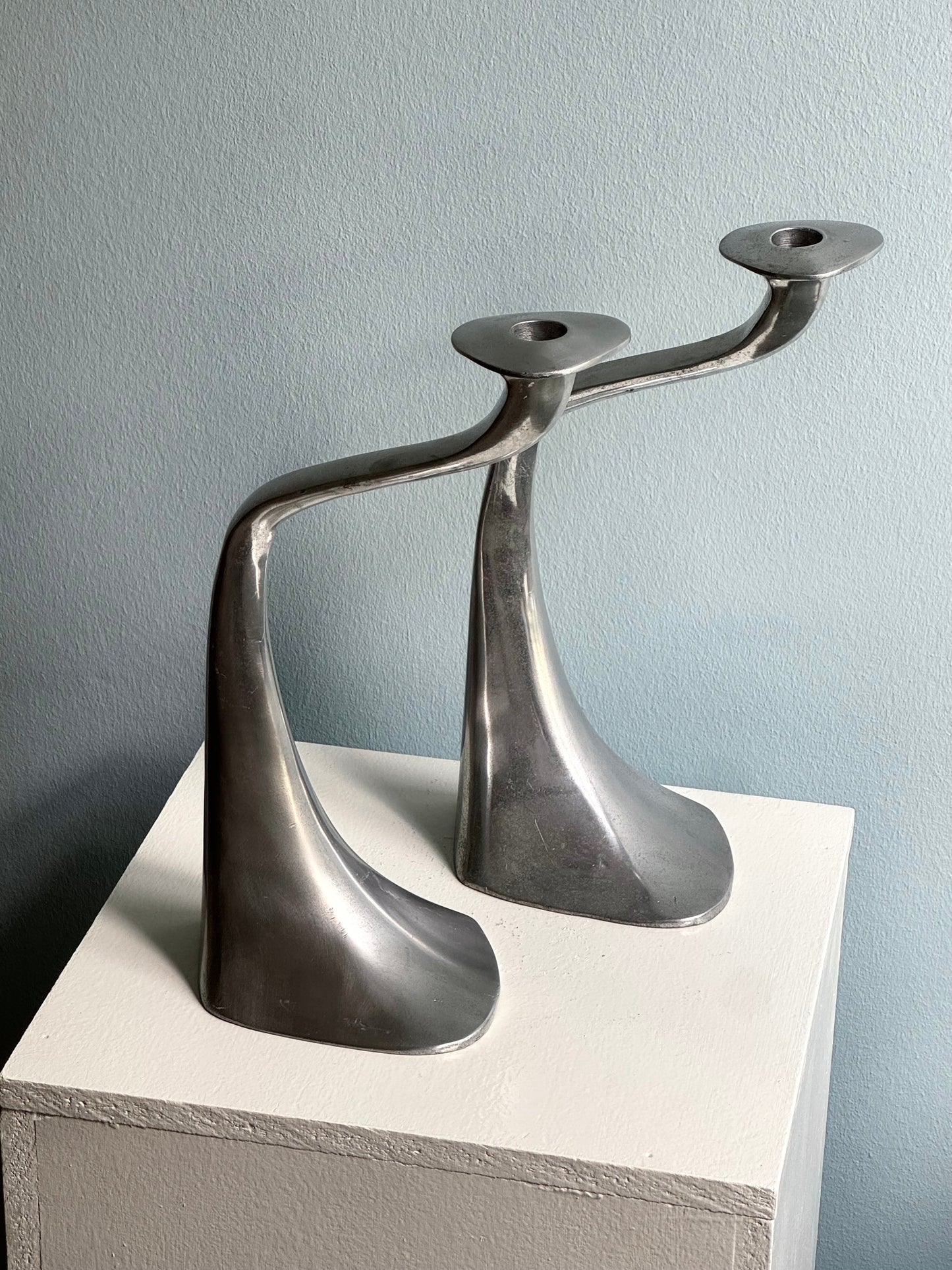 Vintage aluminium candleholders
