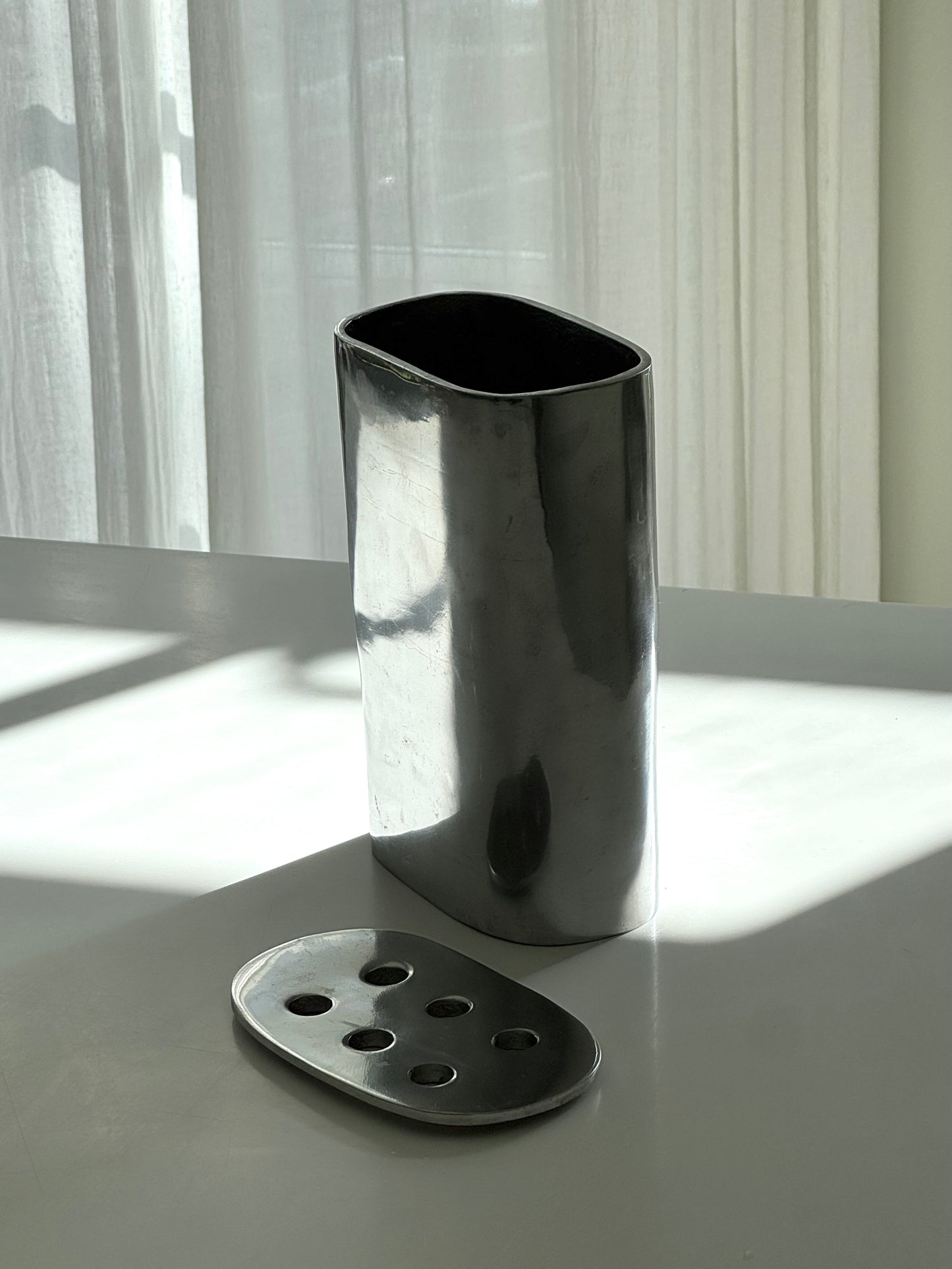 Vintage aluminium vase