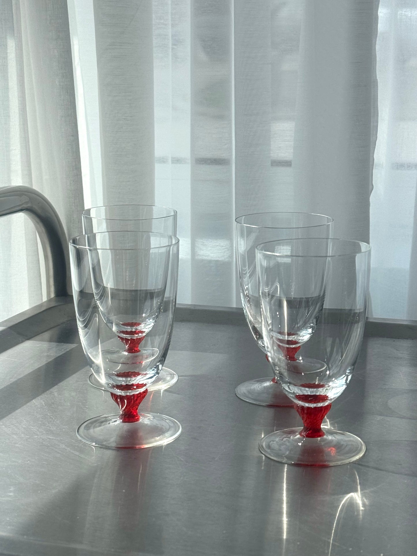 Red stem glasses