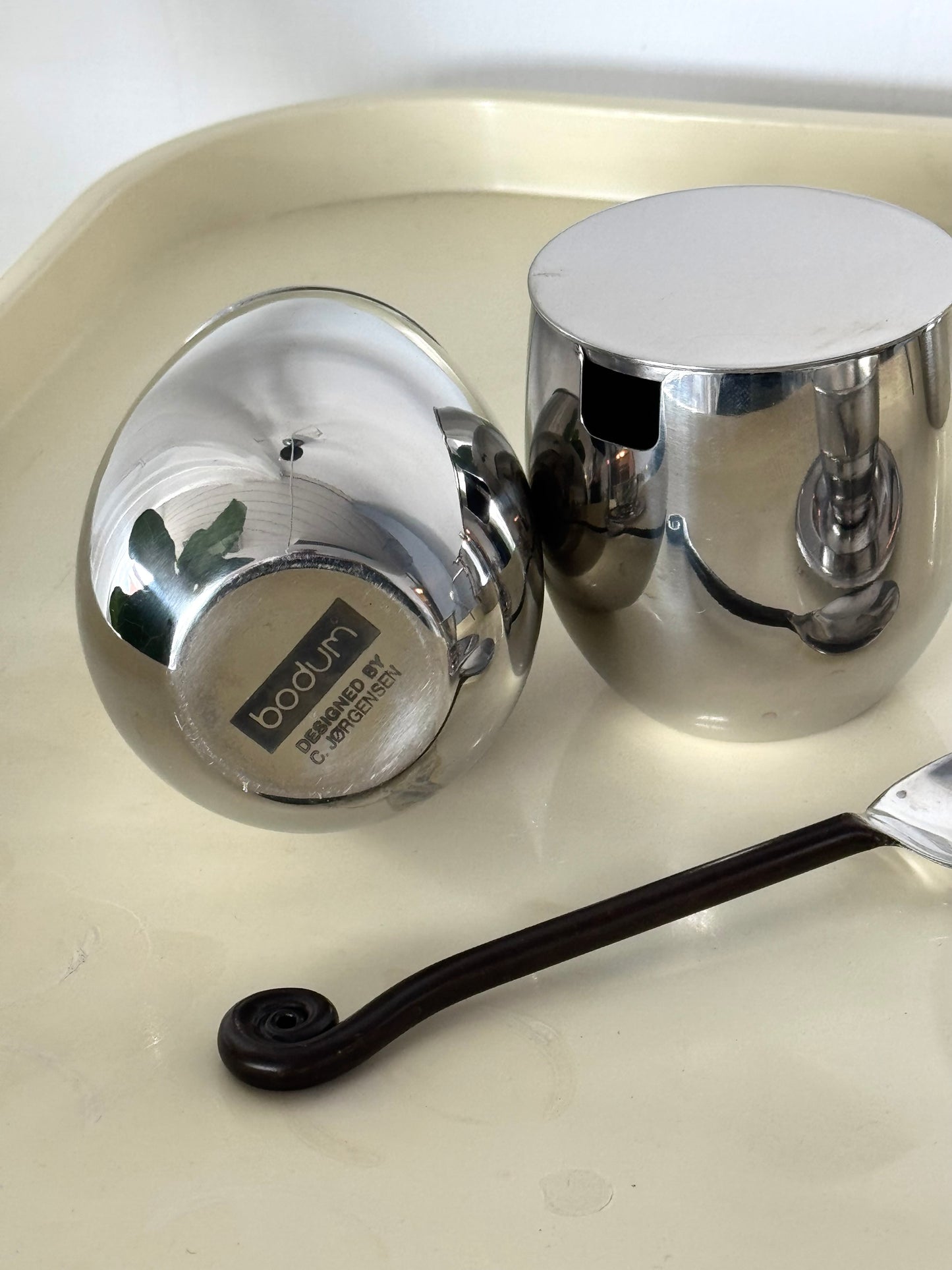 Bodum milk and sugar bowl.
