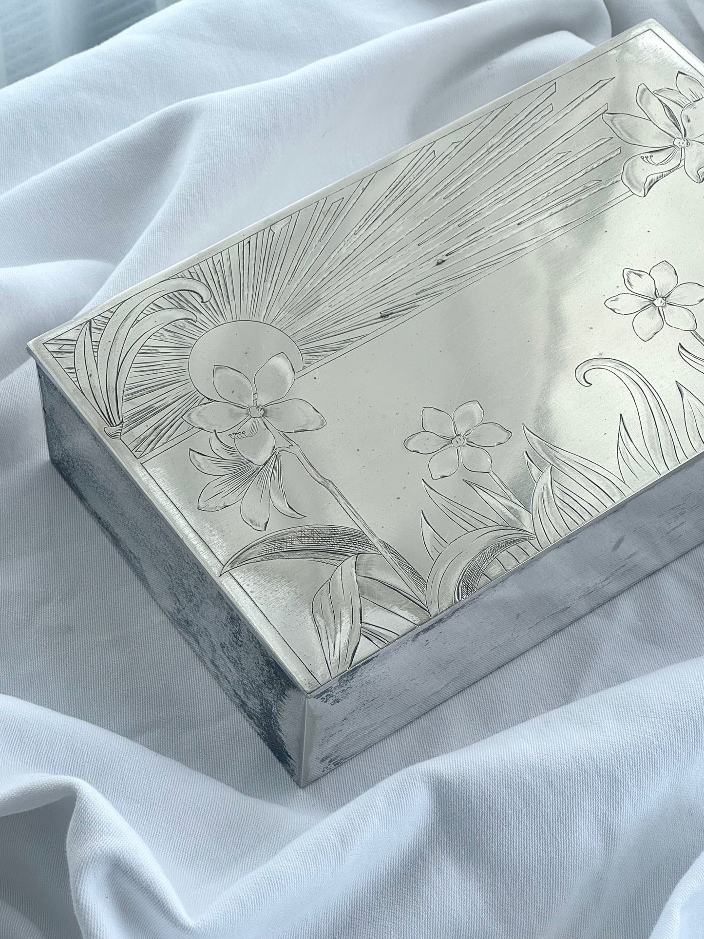 Silver plated jewelry box