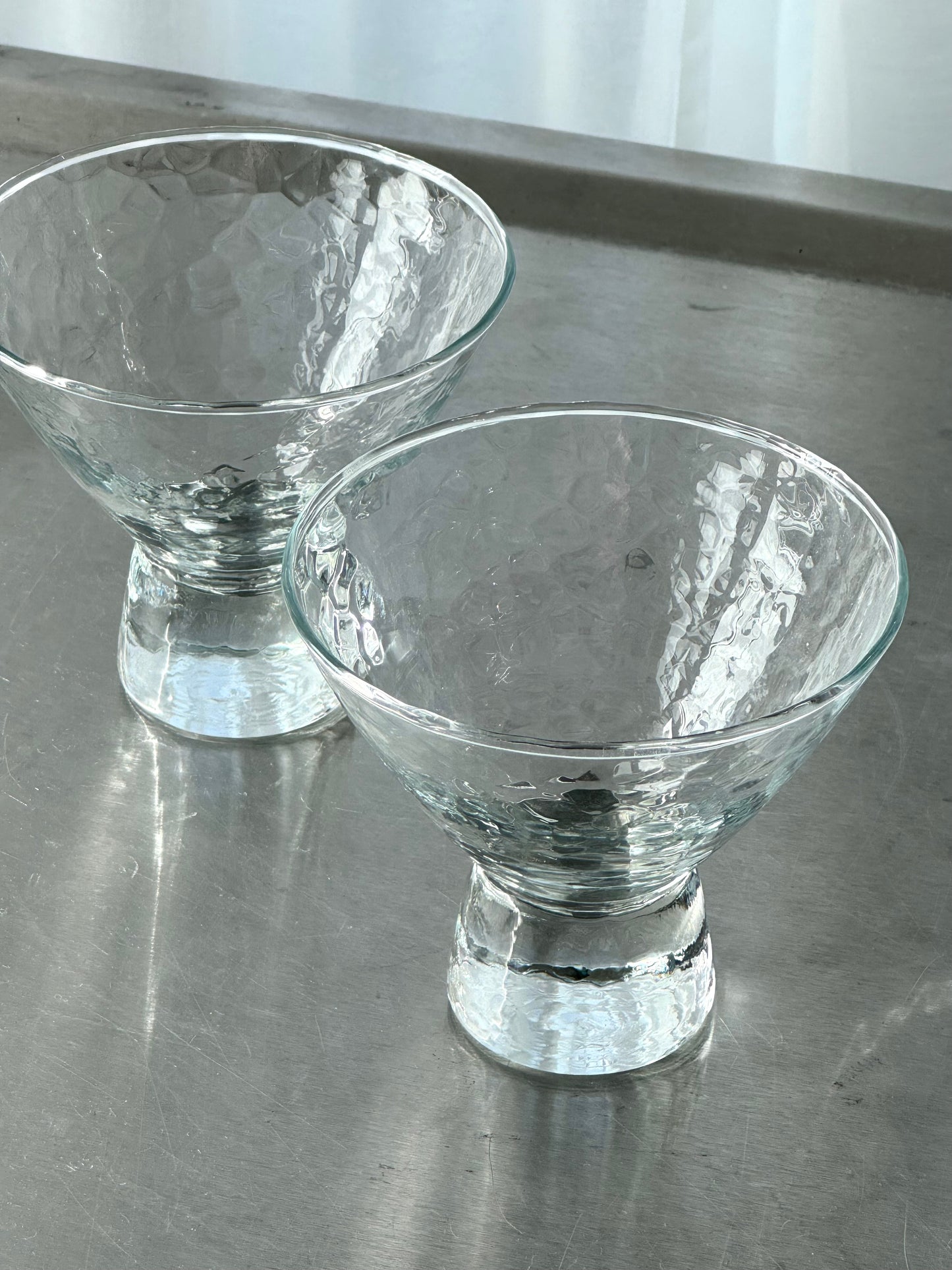 Structured cocktail glasses