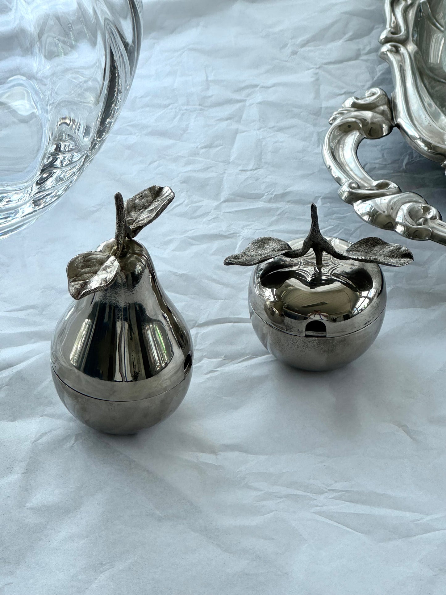 Silver plated salt bowls
