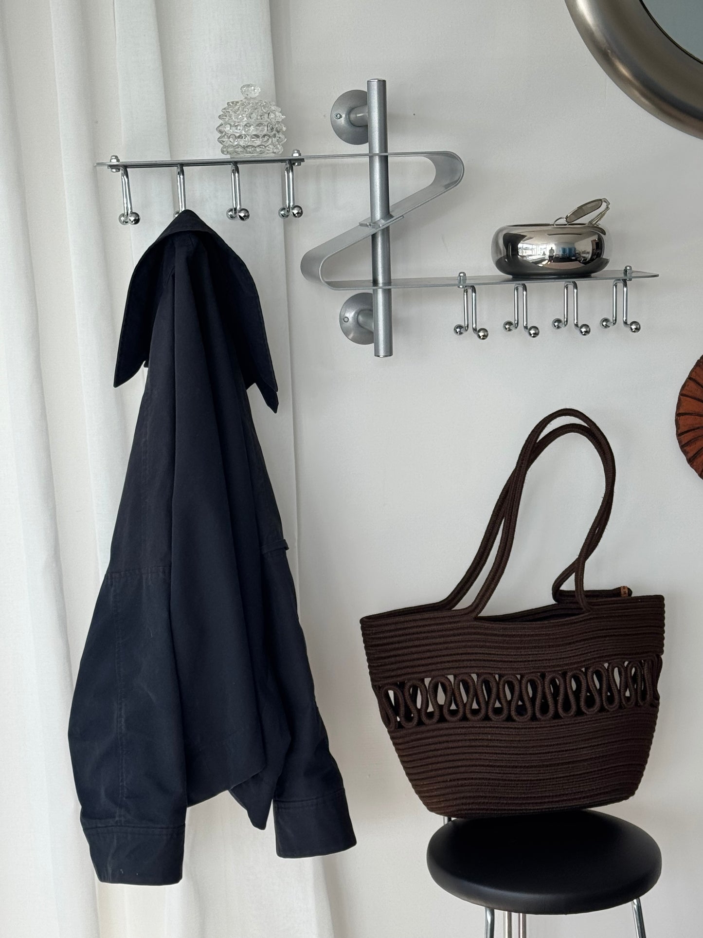 Chrome coat rack
