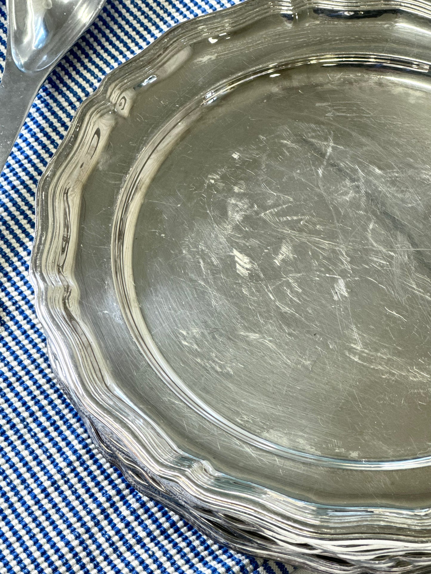 Silver pleated plates