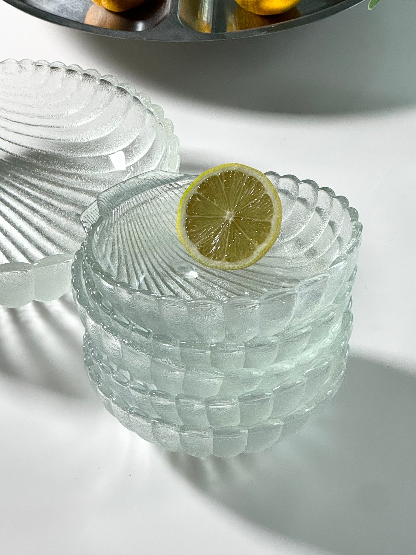 Glass clam bowls