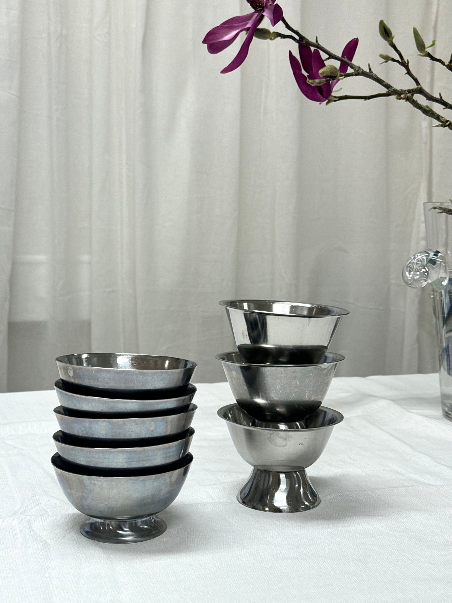 Dessert coupes, steel